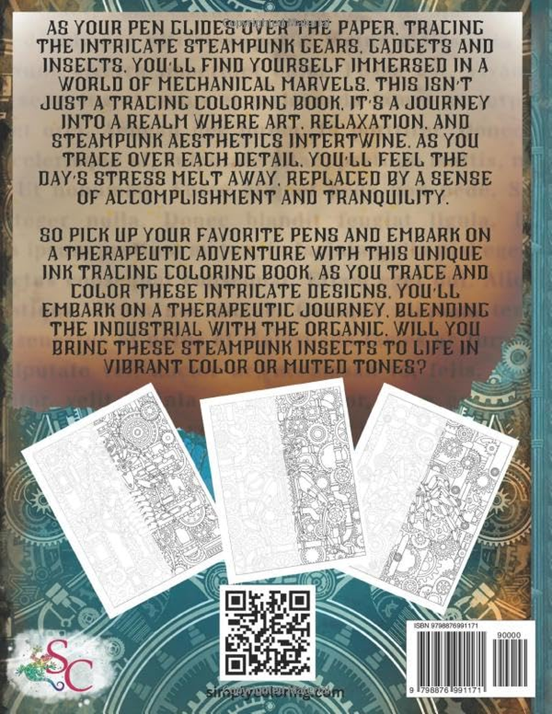 Ink Tracing Unique Coloring Book for Adults - Steampunk Series Vol. 1: an Intricate Tracing Book for Drawing Steampunk Insects image number 1