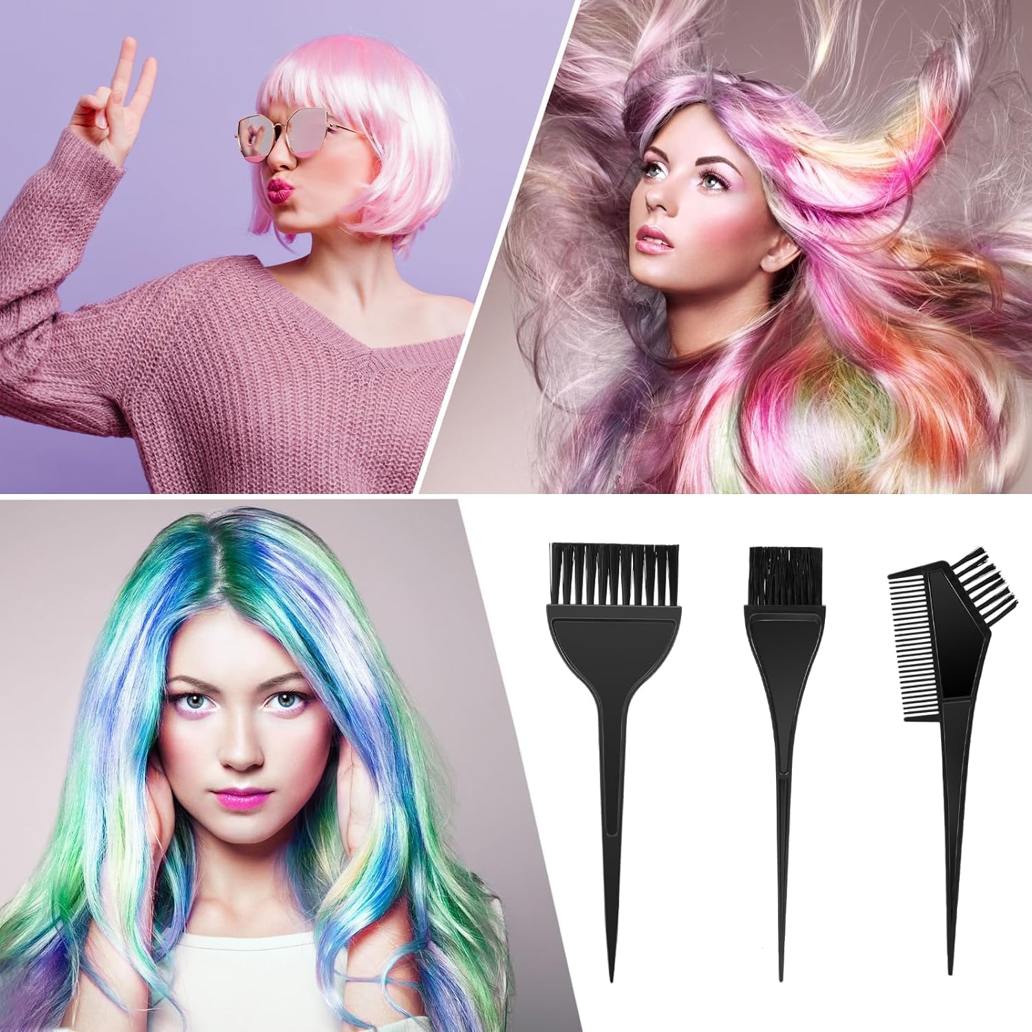 KOMUNJ 4-Piece Set Hair Dye Brush Hair Dye Set, DIY Salon Tool, for Mixing and Application of Hair Dye image number 6