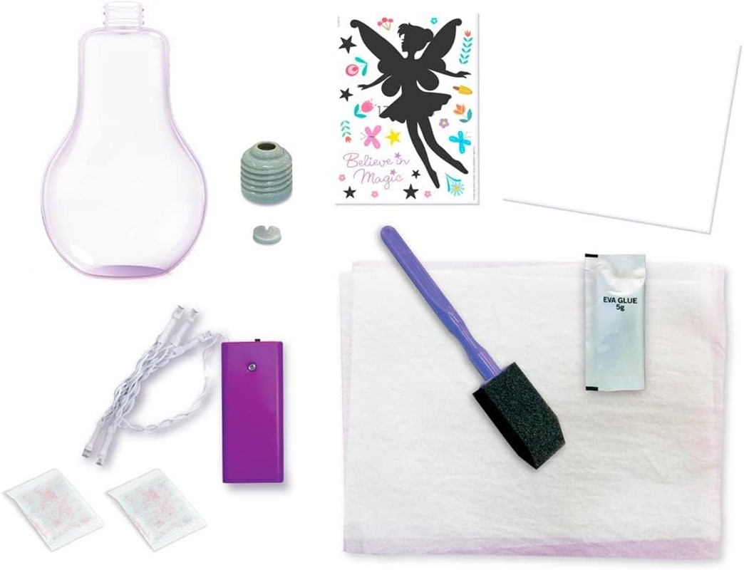 4M Kidzmaker Fairy Light Bulb, 6 Colour-Changing Modes, Battery Powered String Lights, Decorate Yourself with Stickers and Tissue Paper, Inspires Creativity image number 3