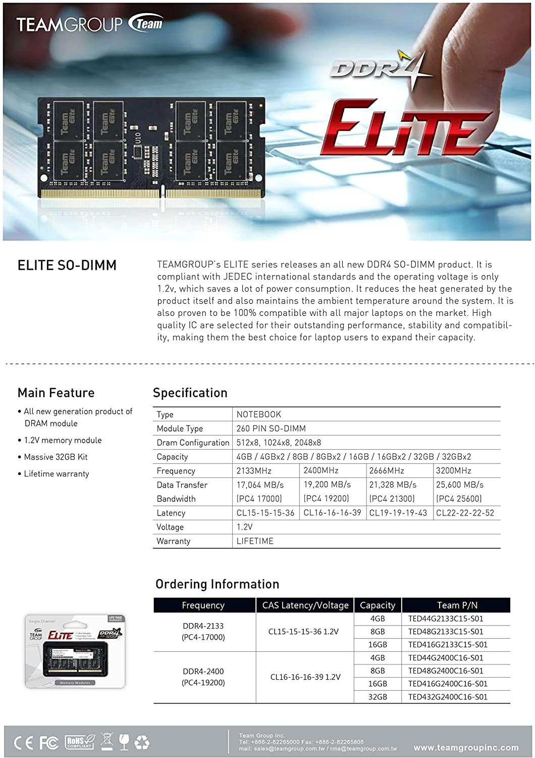 Team Elite 8GB SODIMM DDR4 2666 image number 6