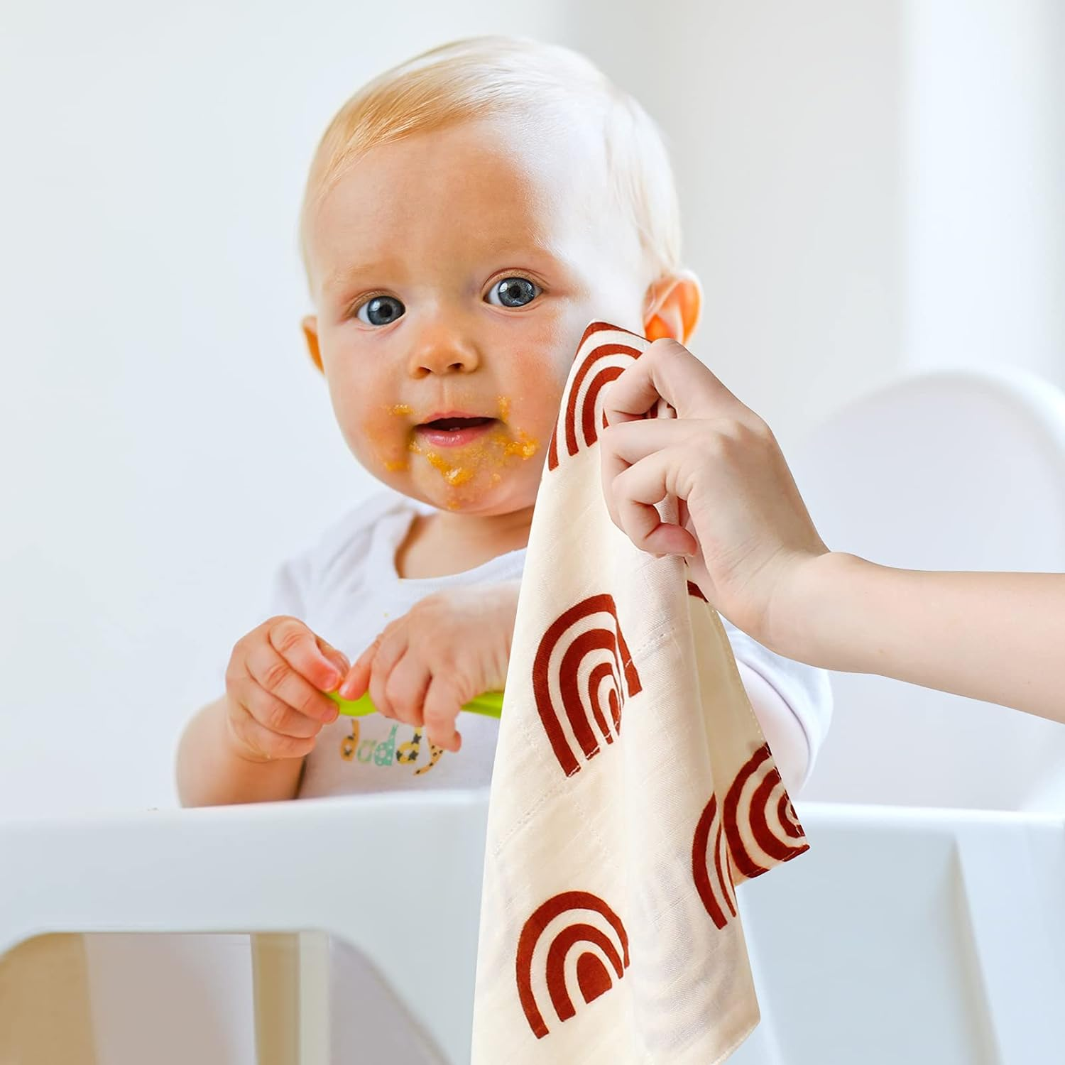 Lifetree Baby Washcloths Muslin 6 Pack, Muslin Squares Baby Face Towel and Washcloths for Bath, Soft Baby Muslin Cloths, Bibs for Girls & Boys 10.6 X 10.6Inch