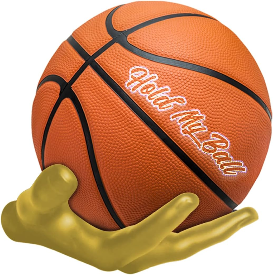 Wall-Mounted Ball Holder &ndash; Premium Resin &ndash; Basketball, Soccer, Football Display &ndash; Secure Ball Hanger, Sports Room Decor, Basketball Wall Mount for Man Caves, Memorabilia