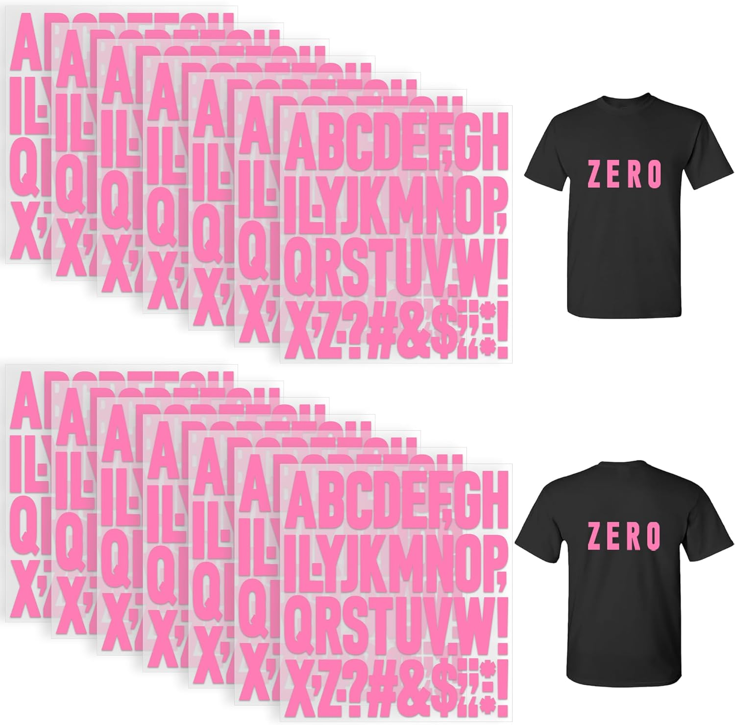 15 Sheets 690Pcs Iron on Letters 2 Inch Vinyl Iron on Letters for Clothing Heat Transfer Letters with A-Z PU Alphabets Stickers Heat Press Letters for T-Shirts Jerseys Hats Printing DIY Crafts (White)