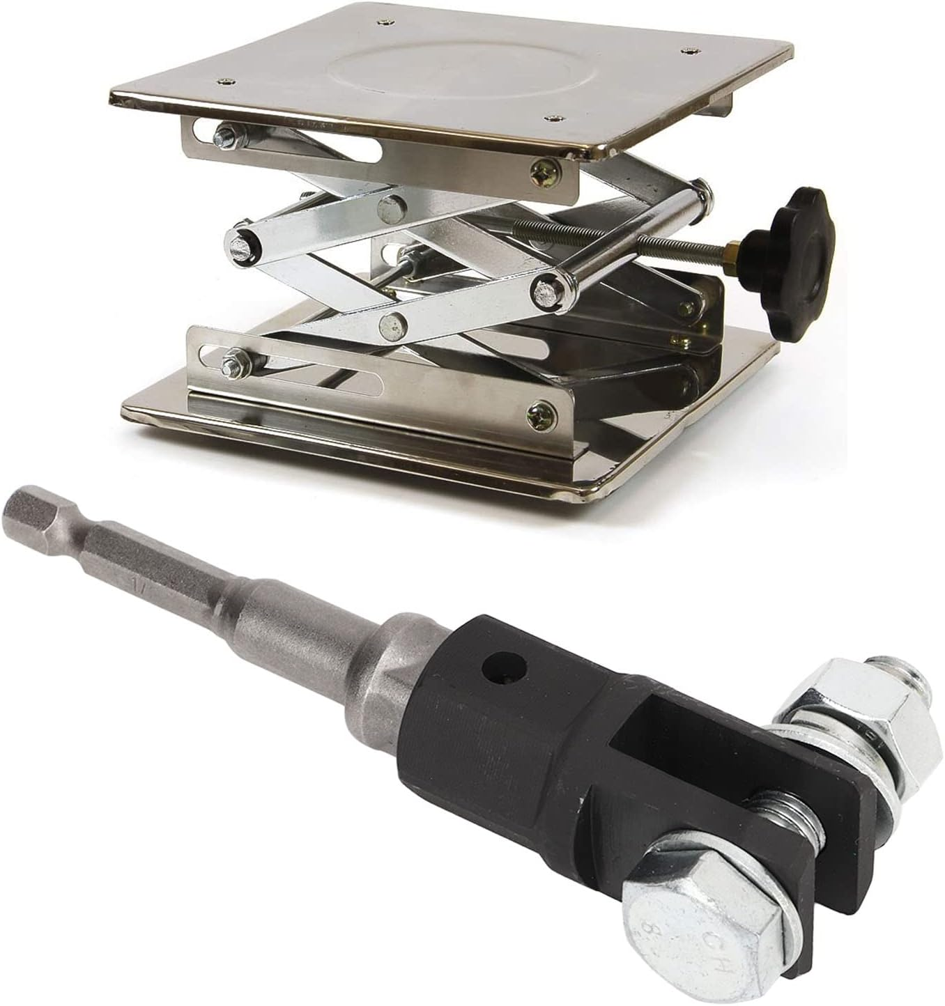 Changor Scissor Jack Adapter, 1/2 Inch Car Jack Drill Adapter with Chrome Vanadium Steel Build, Compatible Socket Tool for Ring/Double Hole Scissor Jacks, 13/16 Inch Lug Wrench image number 2