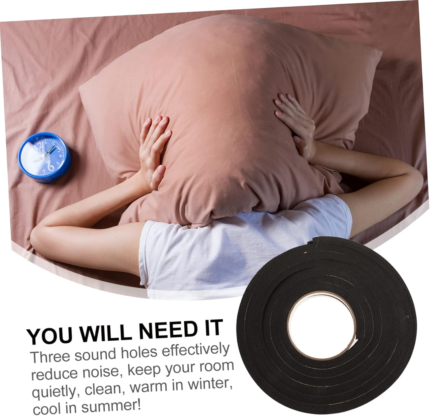 Tofficu 2Rolls Shockproof Foam Tape Eva Sponge Sealing Tape Window Seal Strippings for Draft Stopper Window image number 4