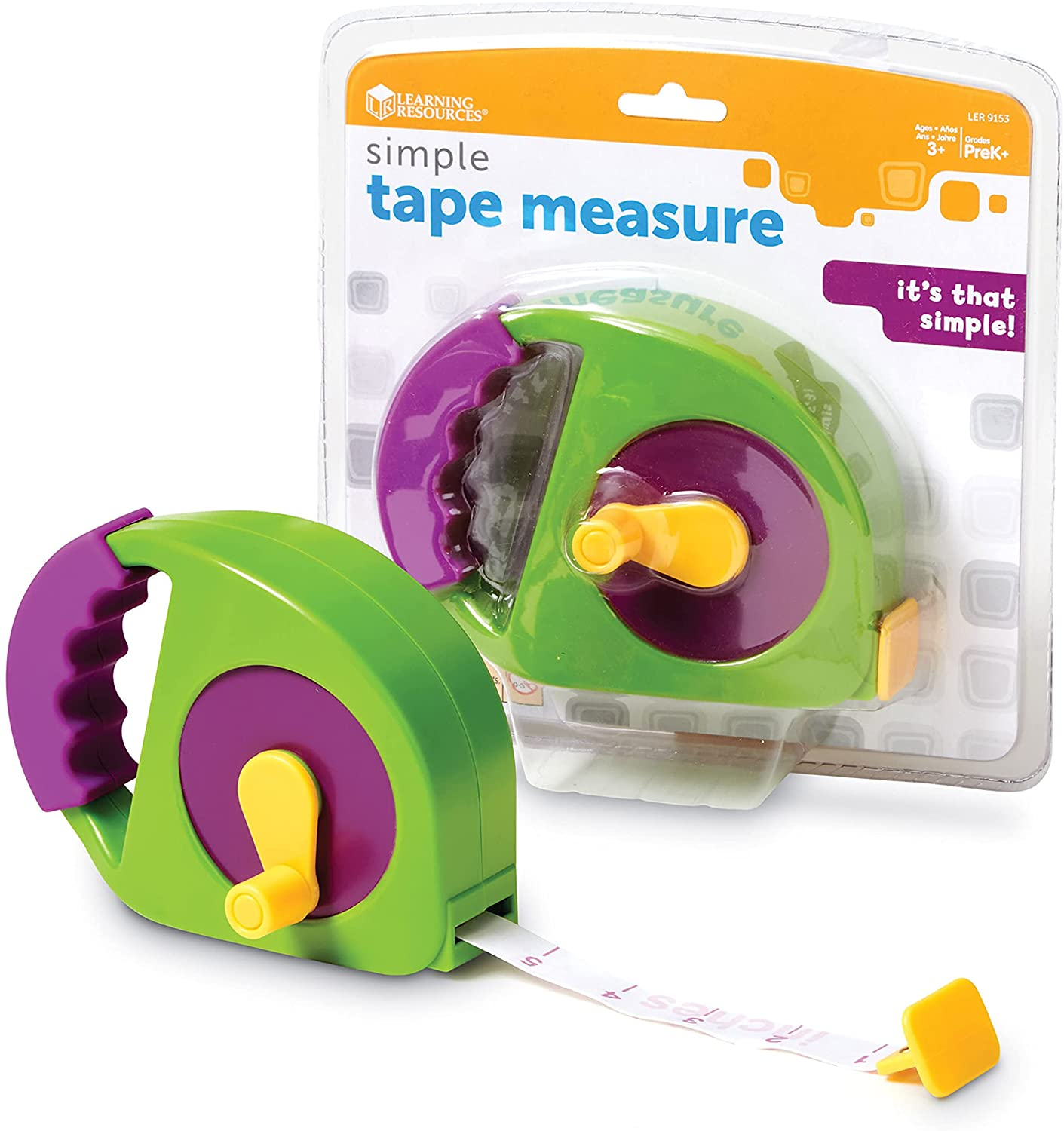 Learning Resources Simple Tape Measure, Measures 4 Feet, Construction Toy, Ages 3+ image number 1