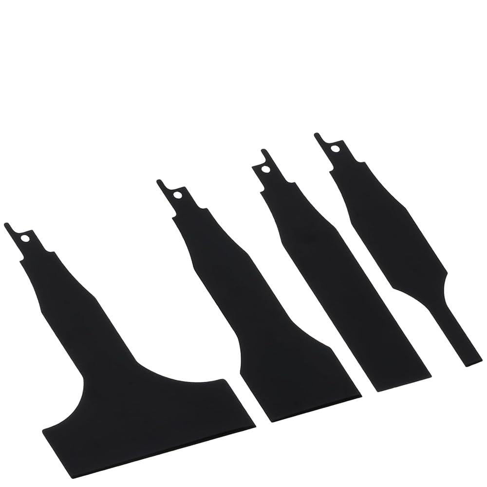 4PCS Reciprocating Saw Scraper Blade, Multifunctional High Carbon Steel Tile Cleaning Tools, Scraping Tool Attachment for Reciprocating Saw for Remove Linoleum, Glue, Vinyl Flooring (Black) image number 3