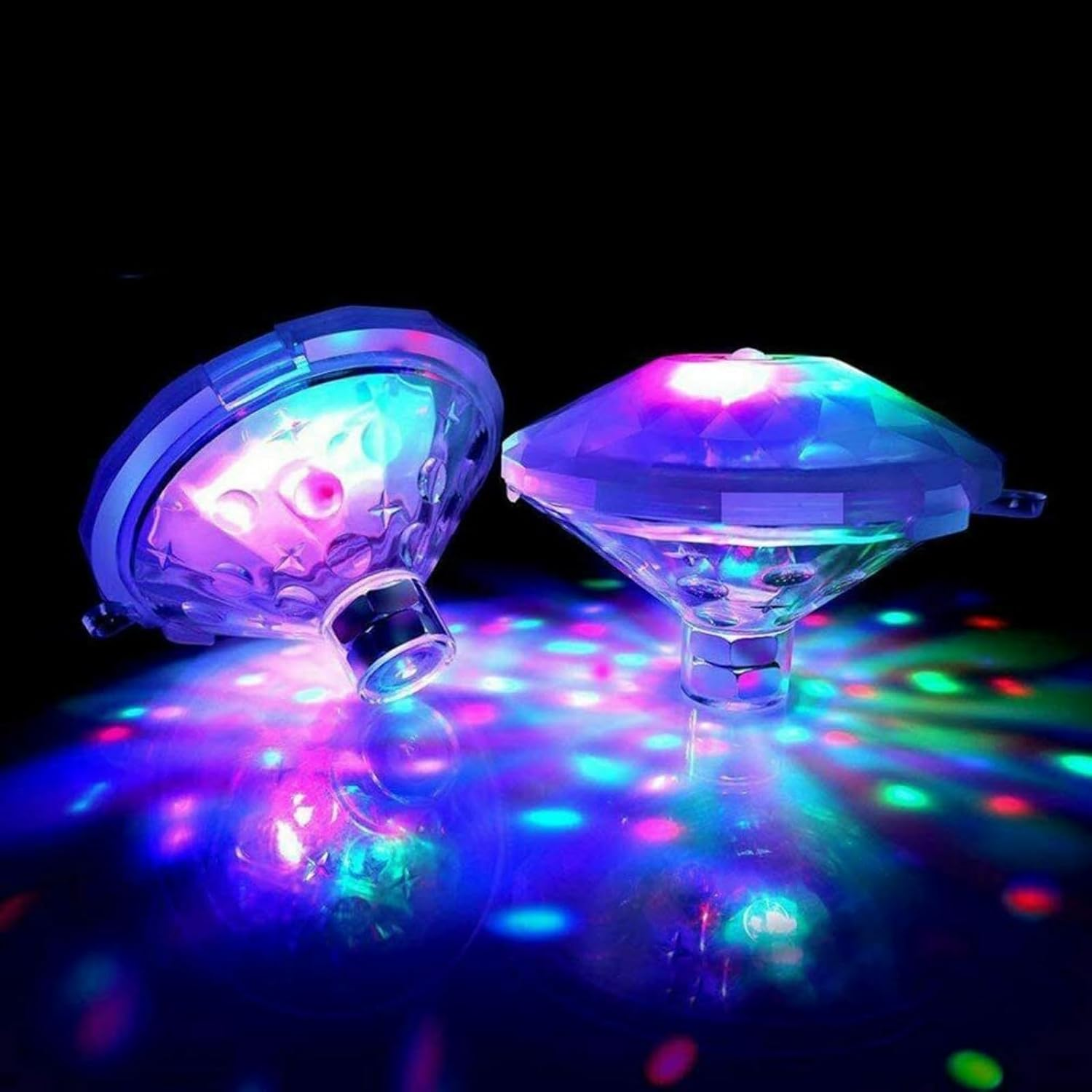 2Pack Pool Lights Floating Pool Lights Underwater Waterproof Lights Swimming Pool Accessories with 7 Modes for Intex Pool Disco Pool Party or Pond Decor image number 1