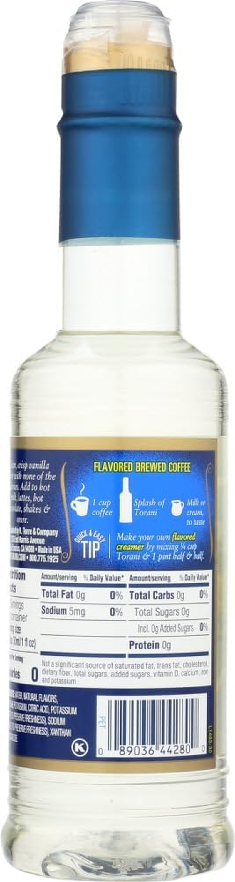 Torani Sugar Free Syrup, Vanilla 12.7 Ounce (Pack of 4) image number 1