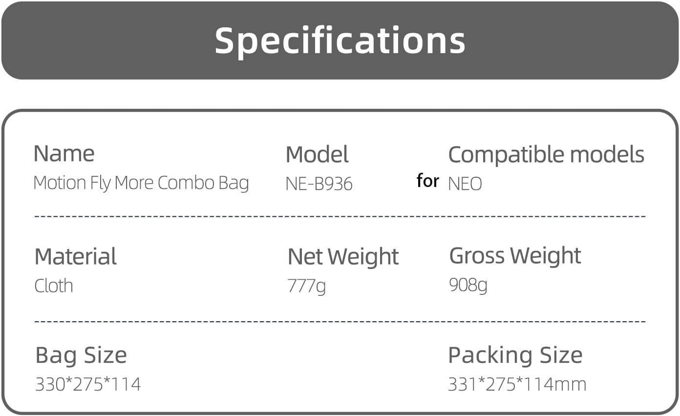 CERFFOOL Portable Drone Accessory Storage Bag for DJI Neo Motion Fly More Combo & Goggles N3, Gray, Elegant image number 1