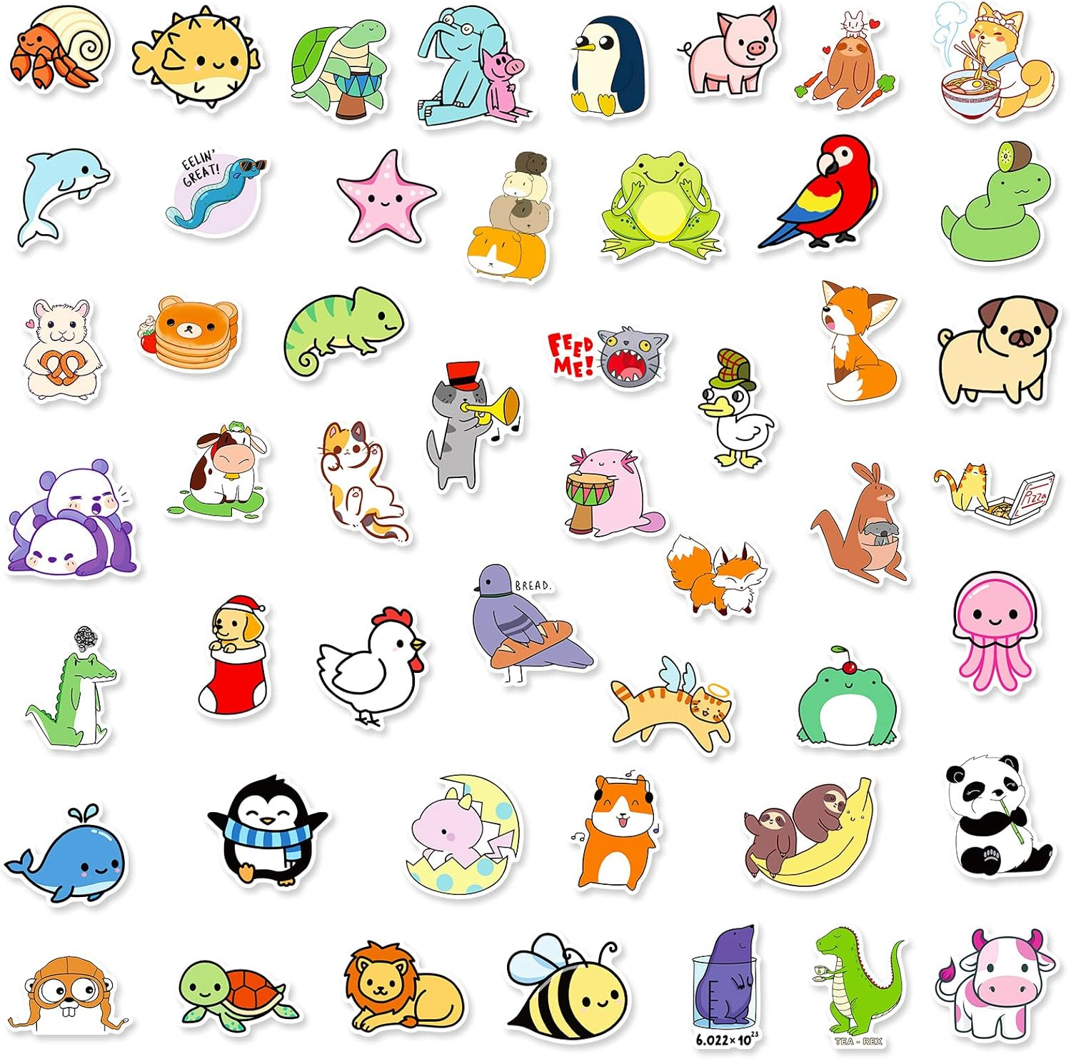 100 Pcs Cute Water Bottle Stickers for Kids &ndash; Kawaii Vinyl Animal Stickers Pack for Laptop Phone Skateboard Journal &ndash; Waterproof Aesthetic Stickers for Girls Boys Teens Teachers image number 5