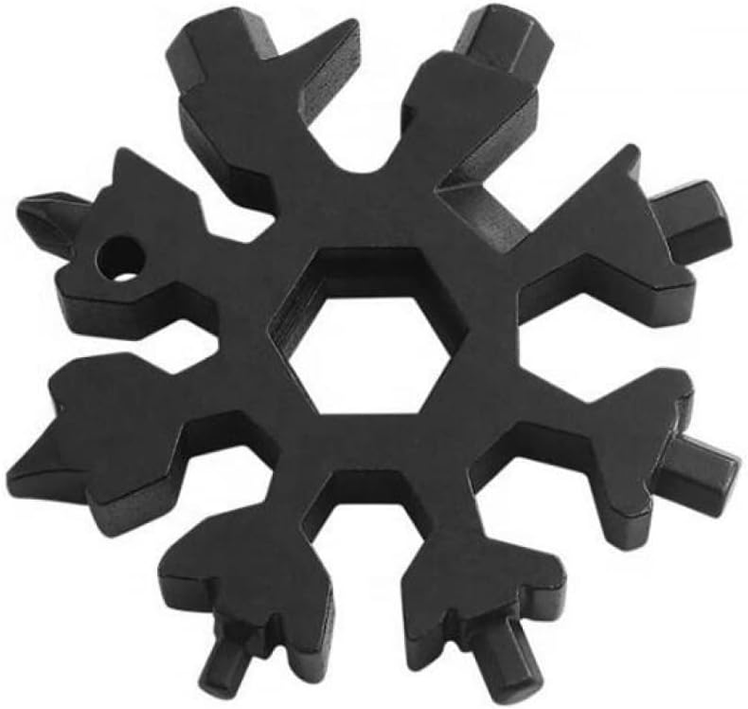 18-In-1 Snowflake Multitool, Snowflake Screwdriver Tactical Tool for Bottle Opener/Outdoor EDC Tools, Mens Valentines Gifts,Cool Camping Gadgets Tools for Men,Birthday Gifts for Men,Dad,Husband -Black
