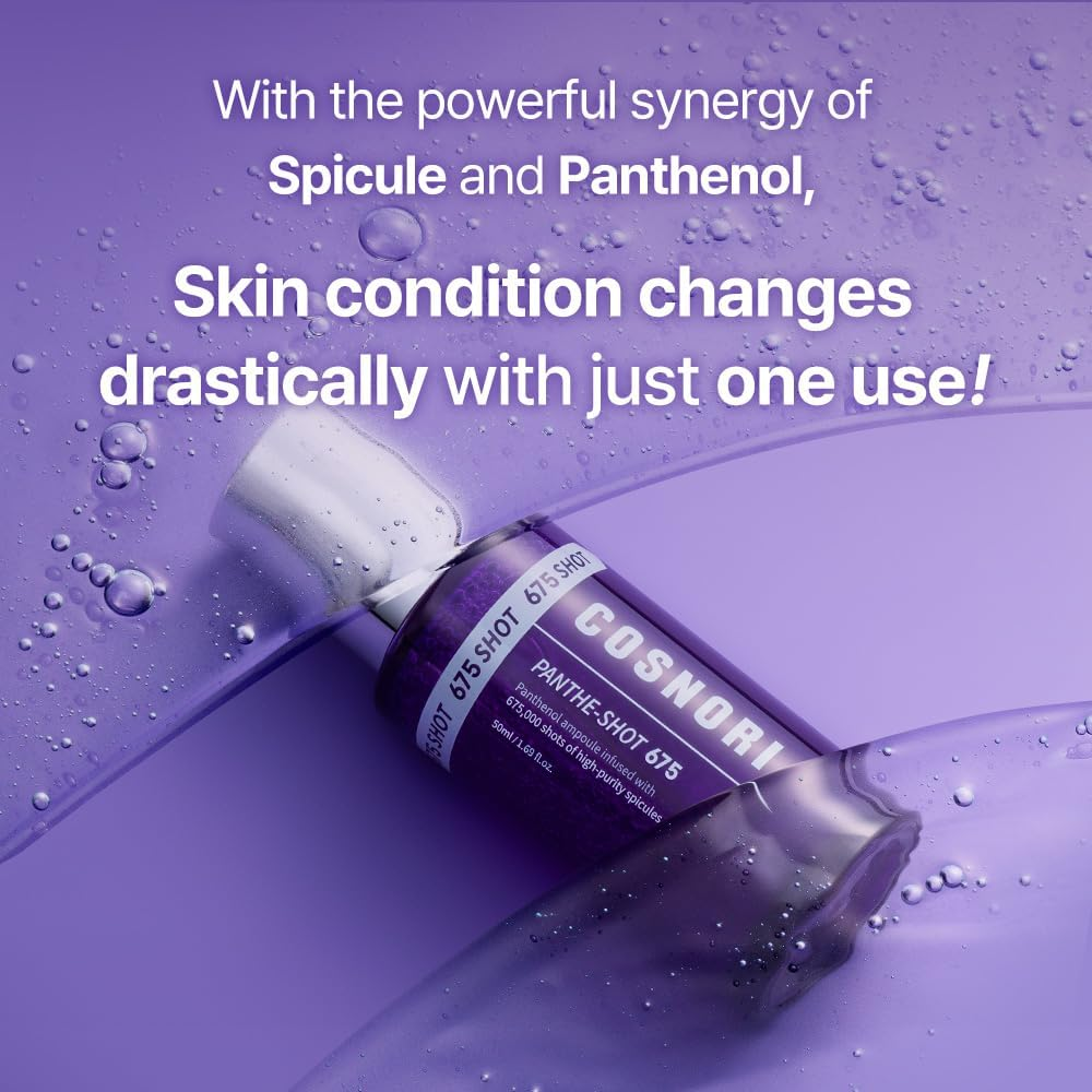 COSNORI Panthe-Shot 675 - Korean Panthenol Ampoule with 675,000 High Purity Spicules - Powerful Skin Care Solution - Intensive Facial First Essence (50Ml / 1.69 Fl. Oz.) image number 5