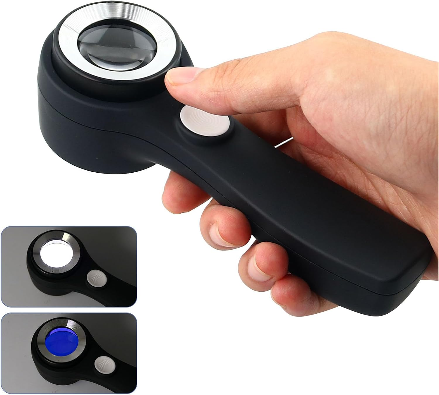 Magnifying Glass with Light, 60X Handheld Magnifying Glass, Illuminated Lighted Magnifier with Touch Switch, for Outdoor Exploration Observation image number 1