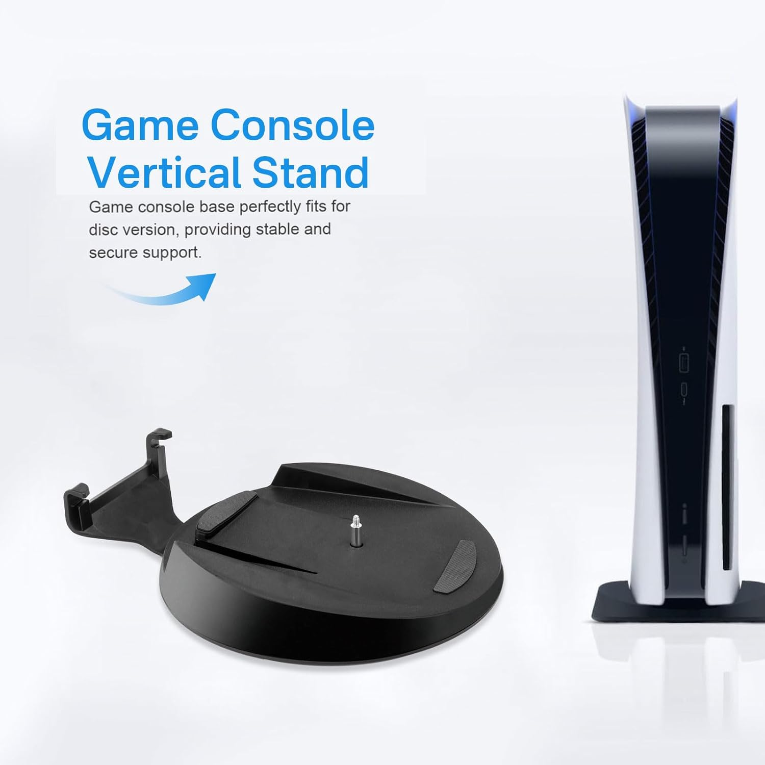 Lyvixora Replacement Vertical Stand for PS5, Compatible with Playstation 5 Console Digital Edition and Disc Version, Durable and Stable Mount Base with Screw