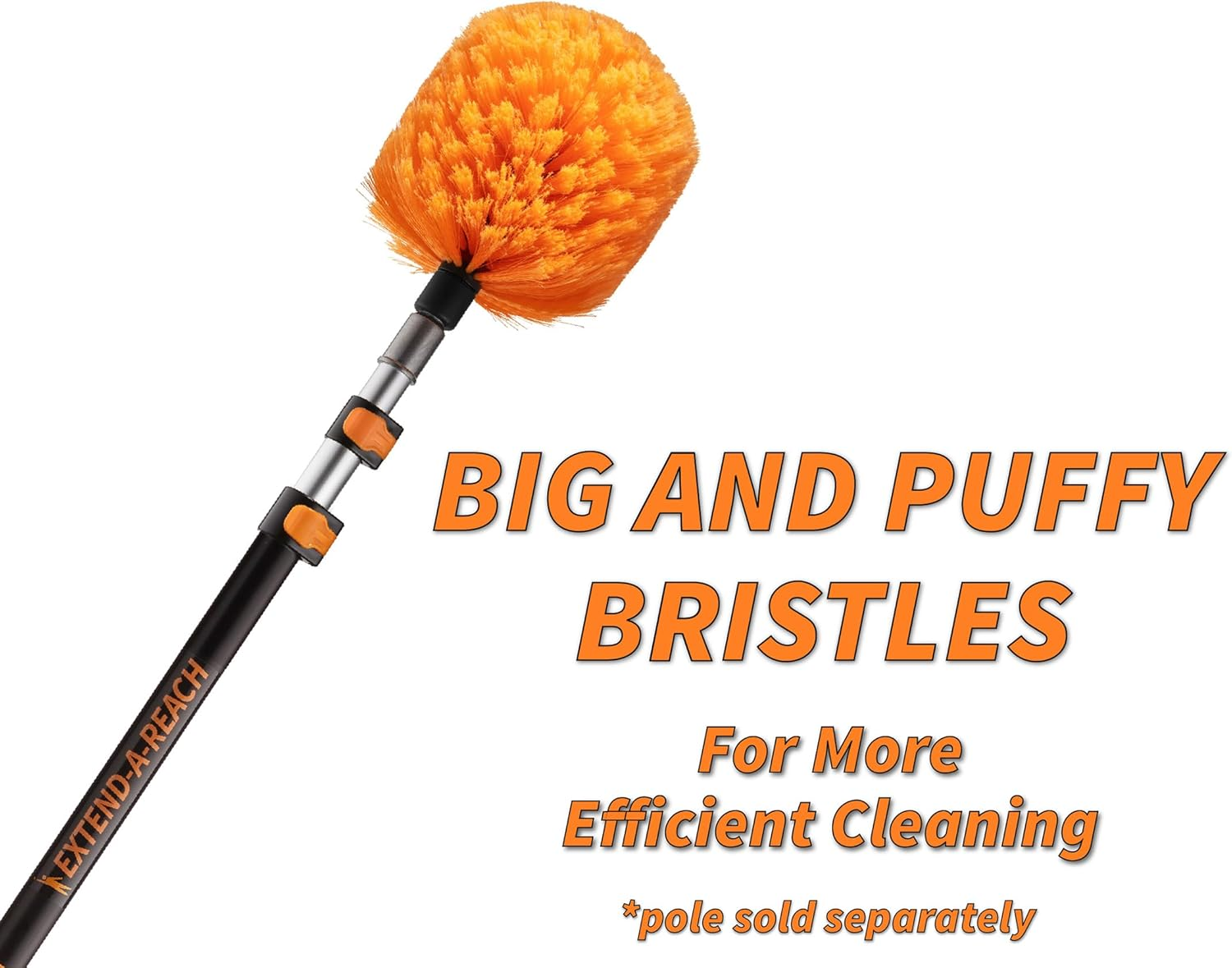 Cobweb Duster Head // Spider Web Brush for Indoor & Outdoor Cleaning // Twist-On Corner Duster Fits Standard Acme Poles image number 2