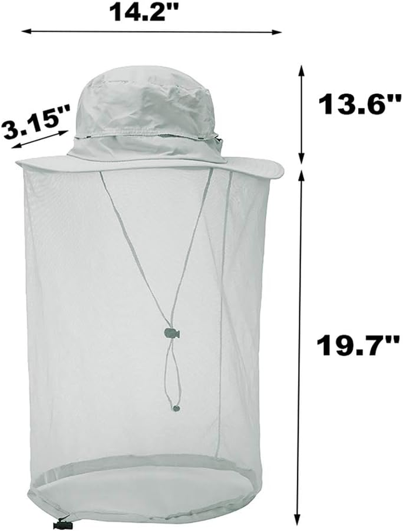 Peicees Mosquito Head Net Hat, Fishing Hat Safari Hat Sun Bucket Hat Adventure Hat with 360&deg; Net Mesh Protection from Insect Bug Bee Flies Mosquito Gnats for Men Women, Outdoors Hunting Camping Hiking image number 5