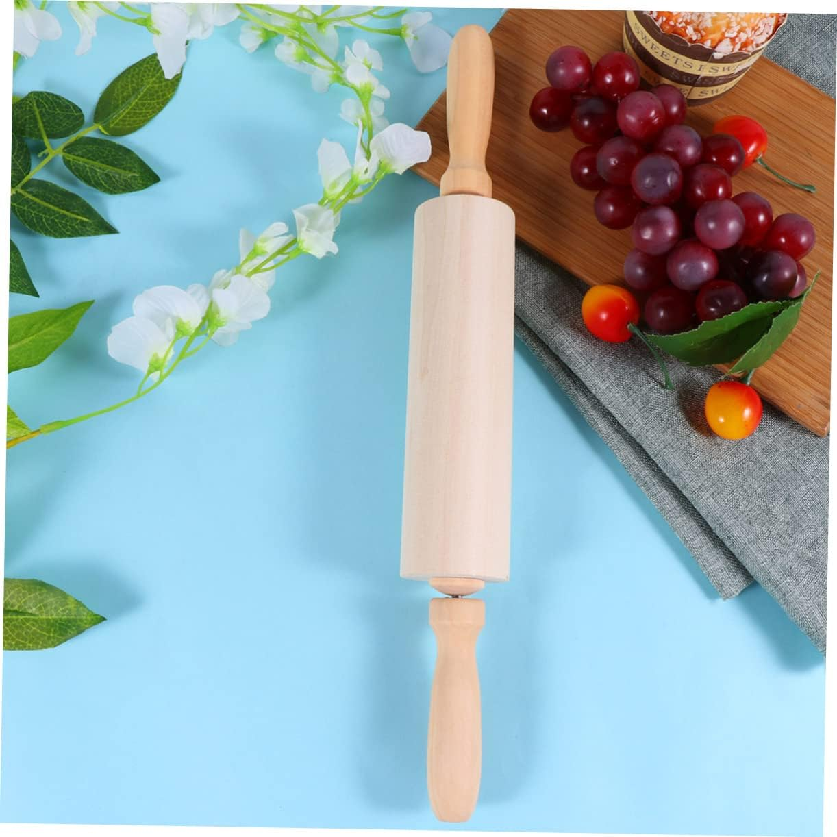 Wooden Christmas Rolling Pin Dough Roller Pin for Baking for Christmas Cookies and Pizza Preparation image number 1