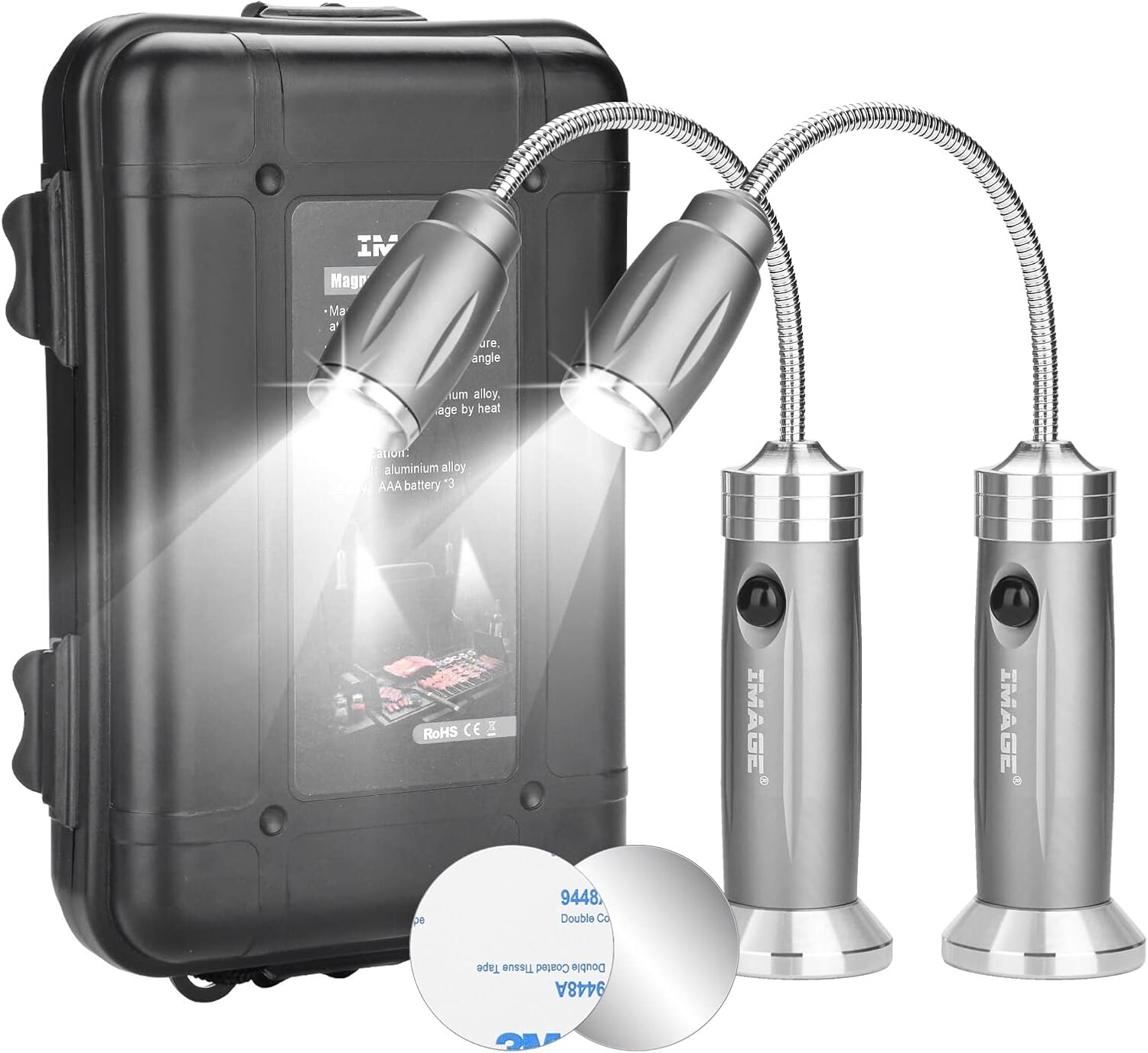 Magnetic Ultra-Bright Barbecue Grill Light 3 Modes with Super Bright LED Lights, Magnetic Base Flexible Gooseneck BBQ Light for Grilling,Adjustable Any Gas,Charcoal,Electric Grill White- 1 Pair image number 3