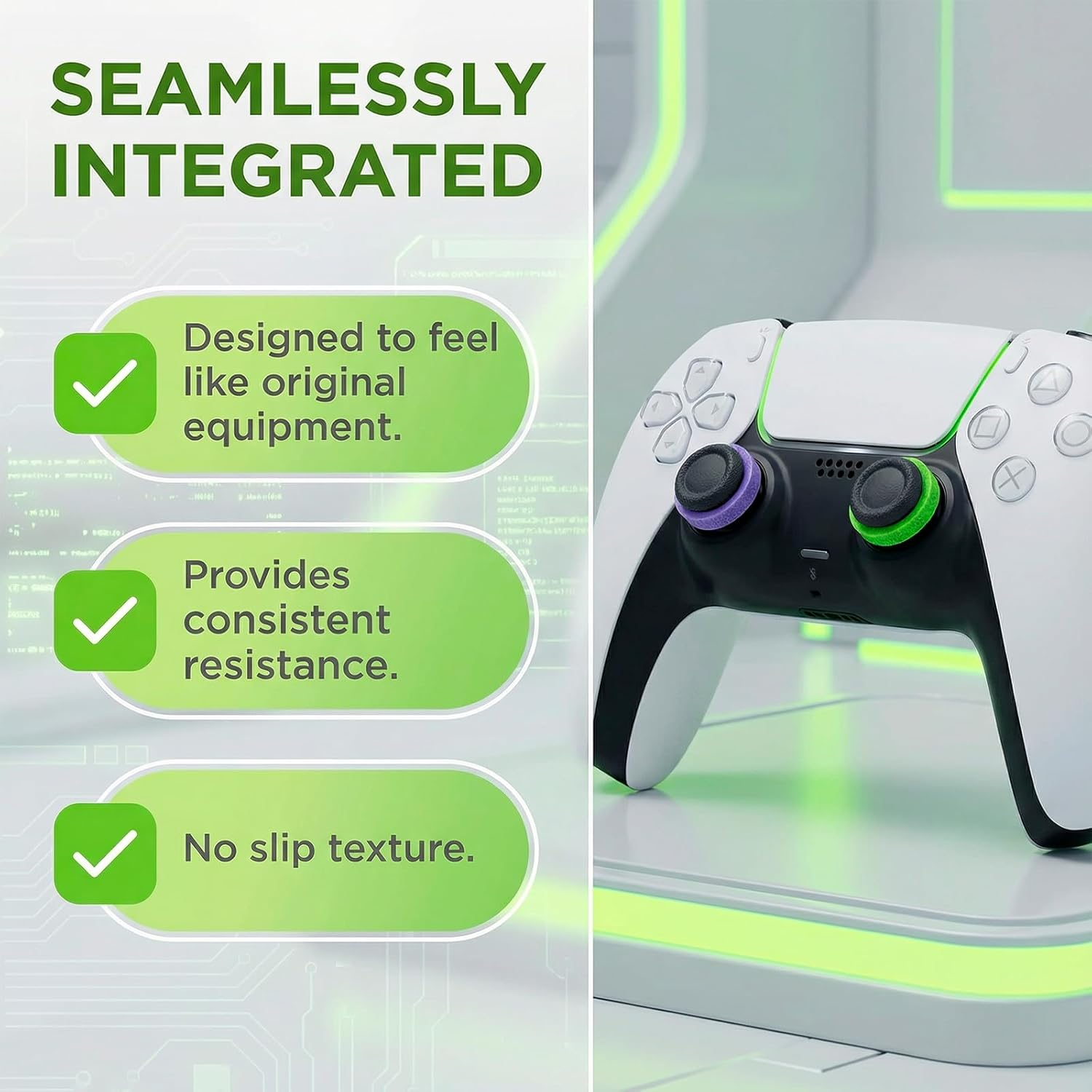 RIBHNXHI 8 PCS Precision Rings for Xbox - Precision Rings for PS5, Gaming Accessories for PS4, PS5, PS Portal, Xbox One, Playstation 5 Accessories (Black/White/Purple/Green) image number 1