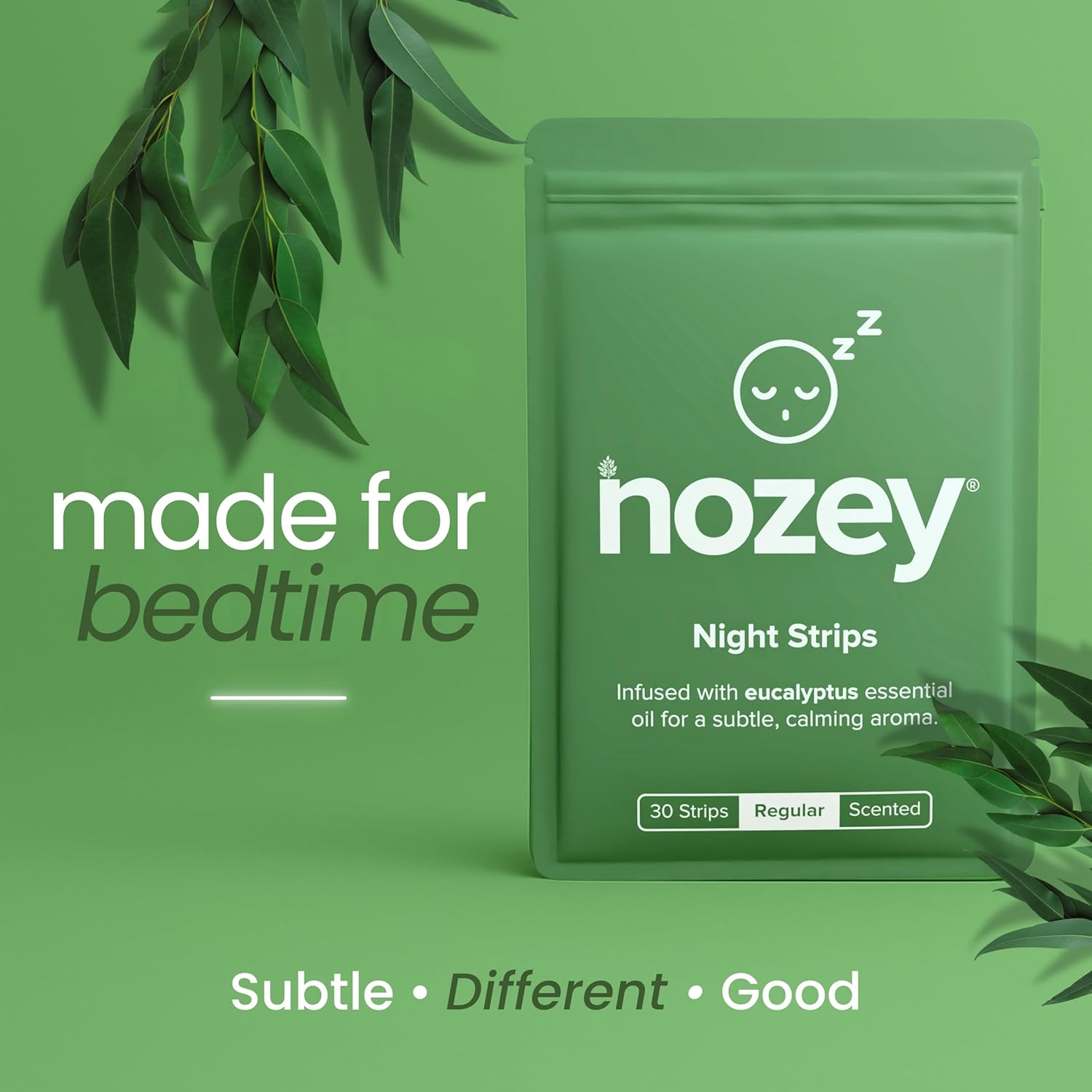 Night Strips &ndash; Eucalyptus (30 Pack) Scented Night Nasal Strips: Gentle Relief for Snoring, Congestion & Mouth Breathing &ndash; Comfort for Sleep, Allergies & Deviated Septum image number 4