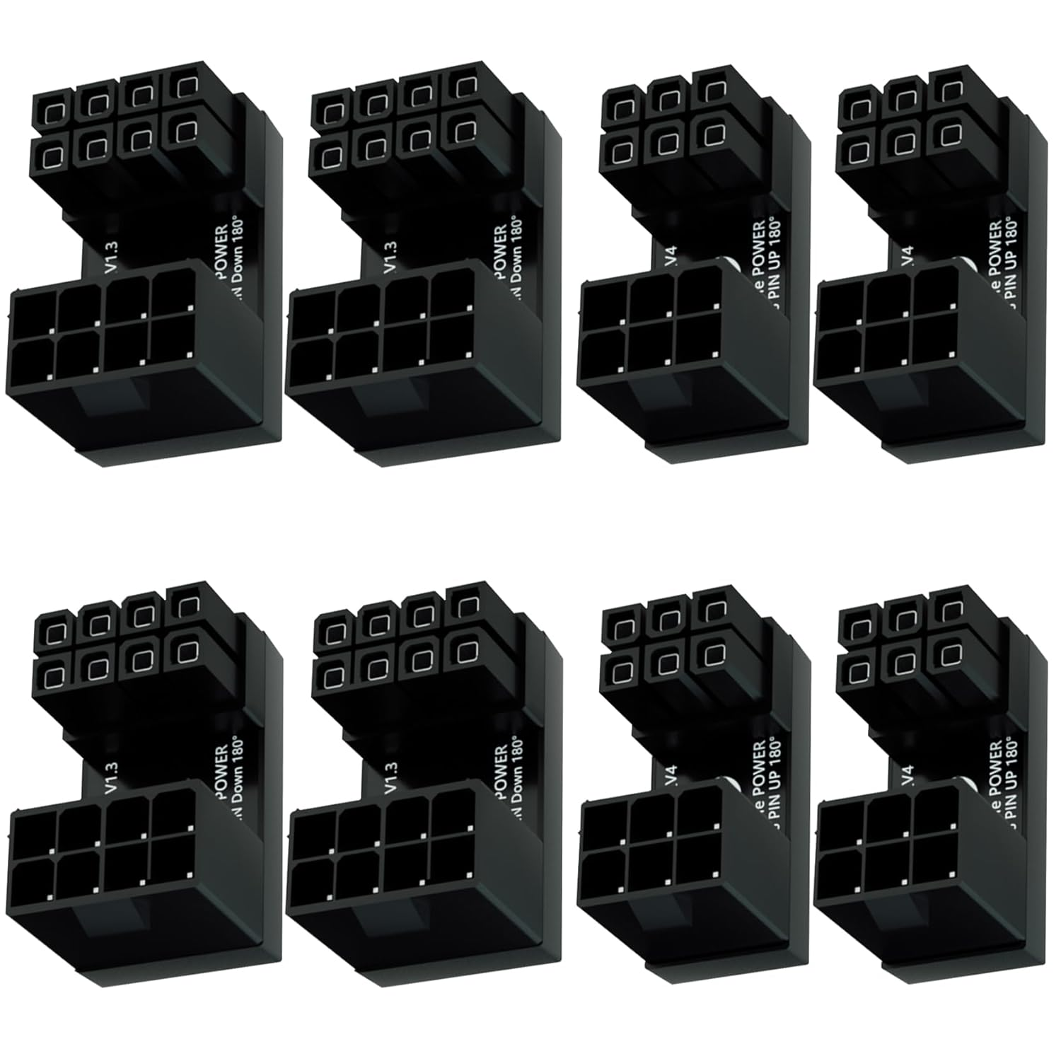 Tunghey 8Pack GPU VGA Pcie 8 Pin 6 Pin U Turn 180 Degree Angle Connector Power Adapter Board for Desktop Graphics Card image number 2