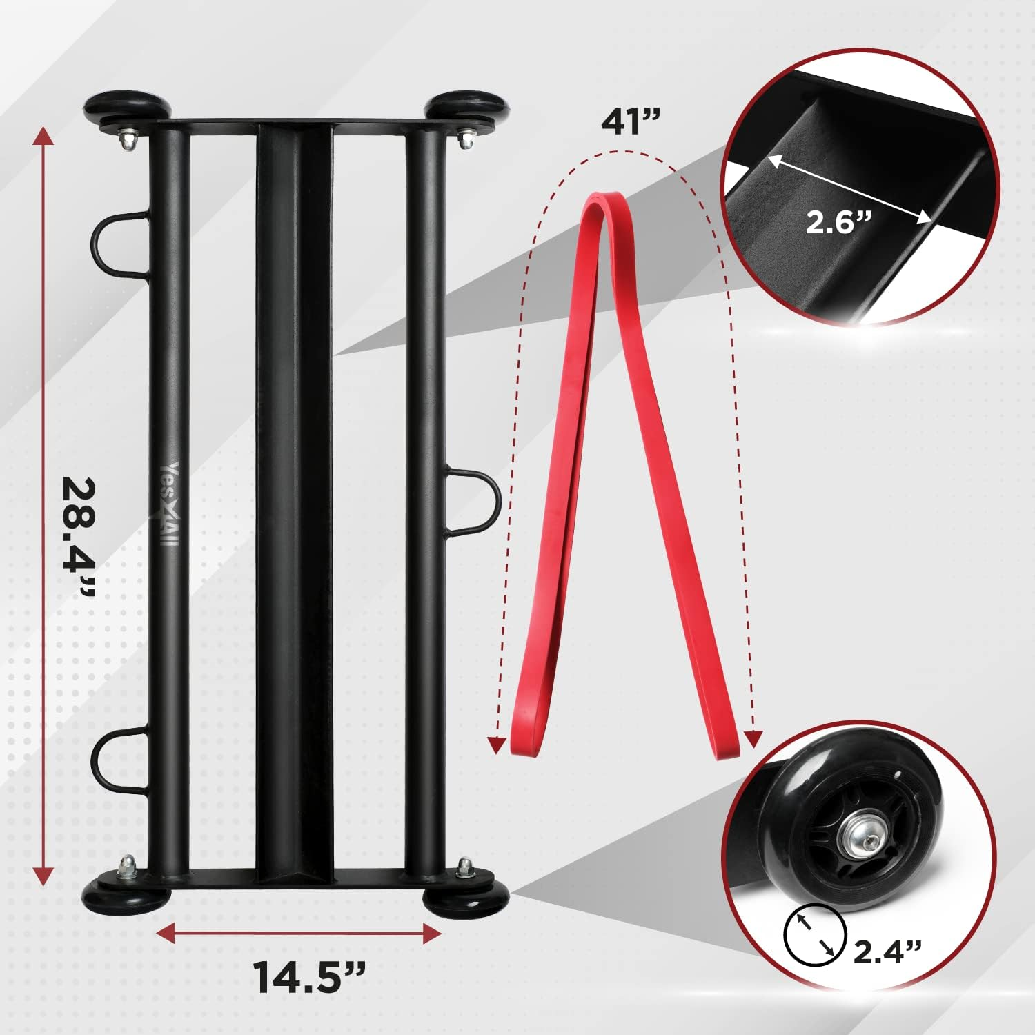 Yes4All Glute Ham Glider, Exercise Wheels for Home Gym Fitness image number 3