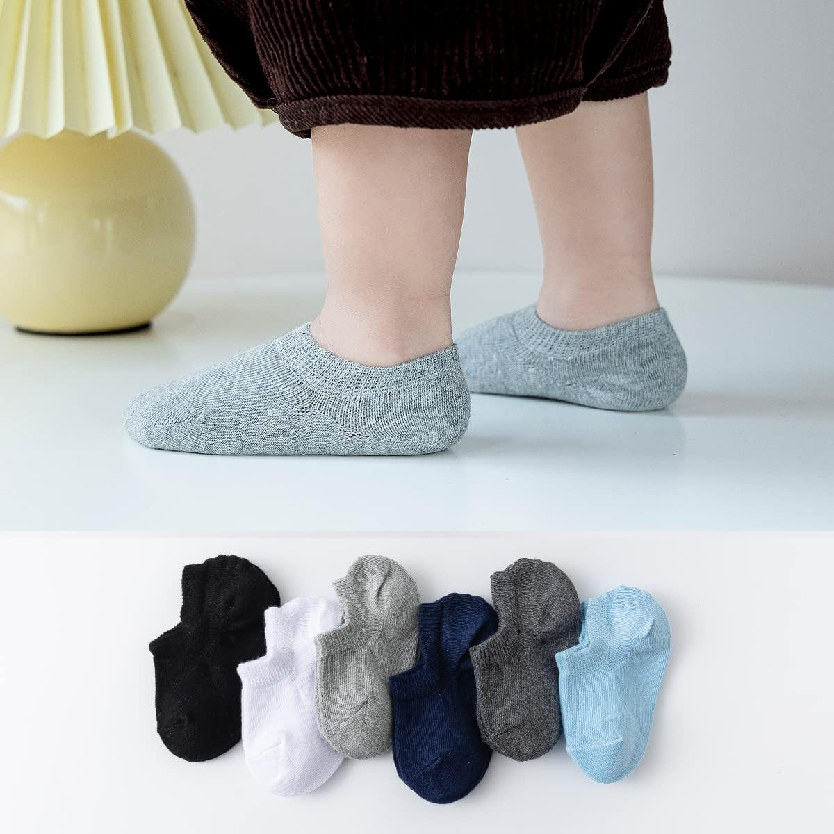 Marchare Baby No Show Socks Cotton Non-Slip Low Cut Socks for Girls Boys Infant Toddler Value Pack 6/10 Pairs image number 4