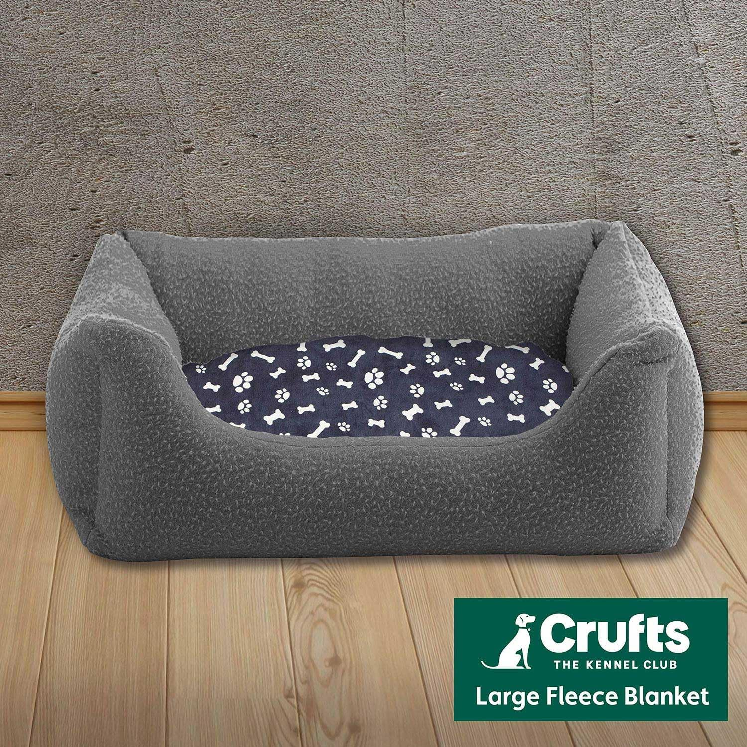 Crufts - Three Pack Medium Dog Blanket. Dog Fleece. Cat Beds. Pet Blankets for Dogs. Dog Accessories. Fleece Washable Dog Beds. Reversible Pet Towel. Official Crufts License image number 6