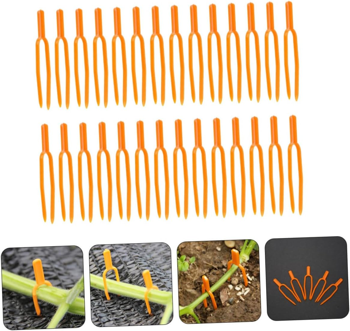 CIMAXIC 2Sets Plastic Plant Clips Fastening Vines Clamps Gardening Fixing Clips Supplies Plant Ties 200Pcs*2 image number 5
