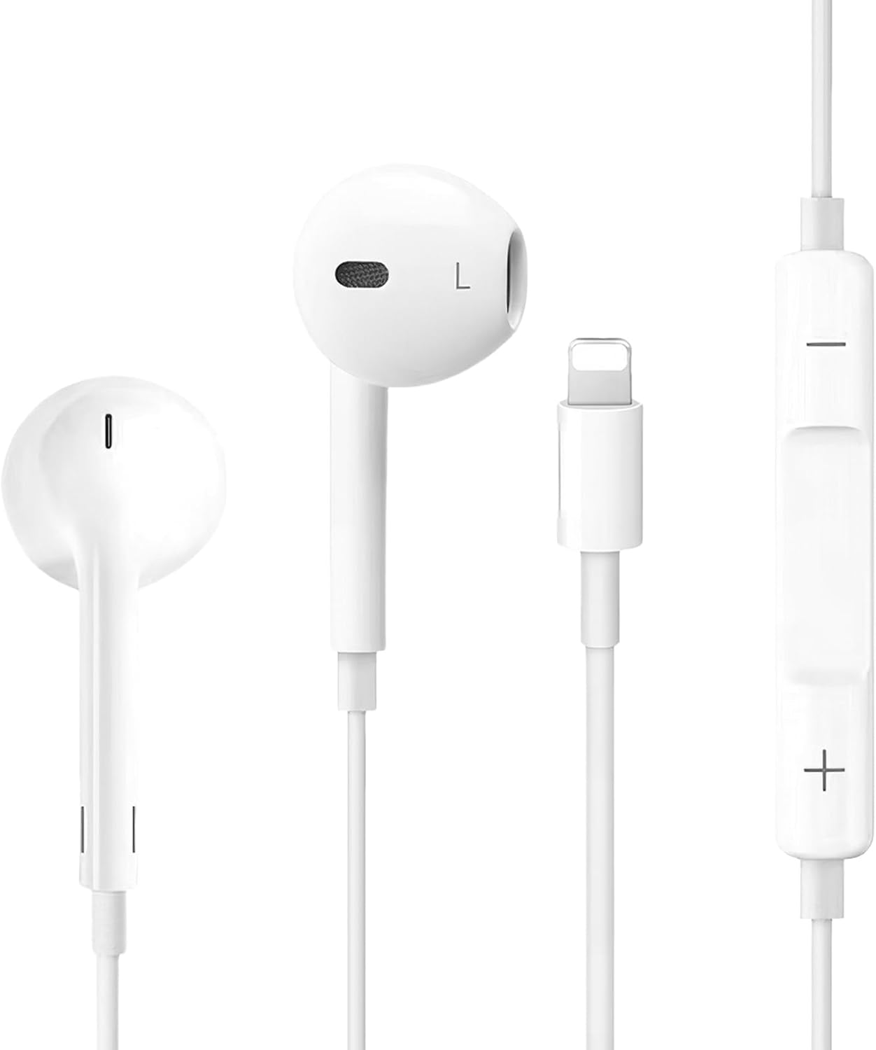 Wired In-Ear Lighning Headphones with Noise Reduction, Ergonomic Comfort Fit Built-In Microphone & Smart Controls, Compatible with Phone 14/13/12/11/XR/XS/X/8 for Daily Commute Gaming and Exercise image number 1