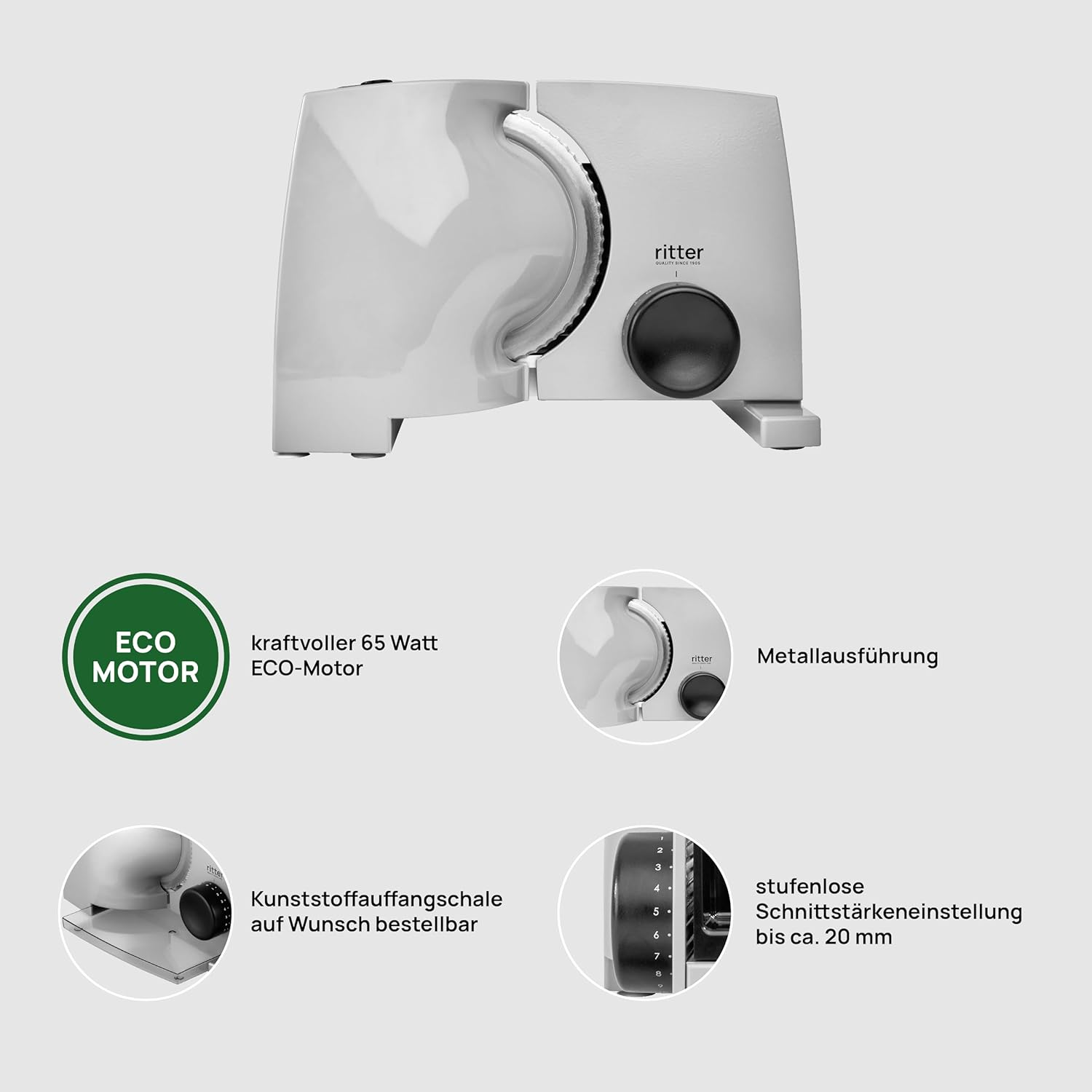 Ritter Nova 1 Electric All-Slicer and Bread Slicer Made of Metal, Made in Germany image number 3