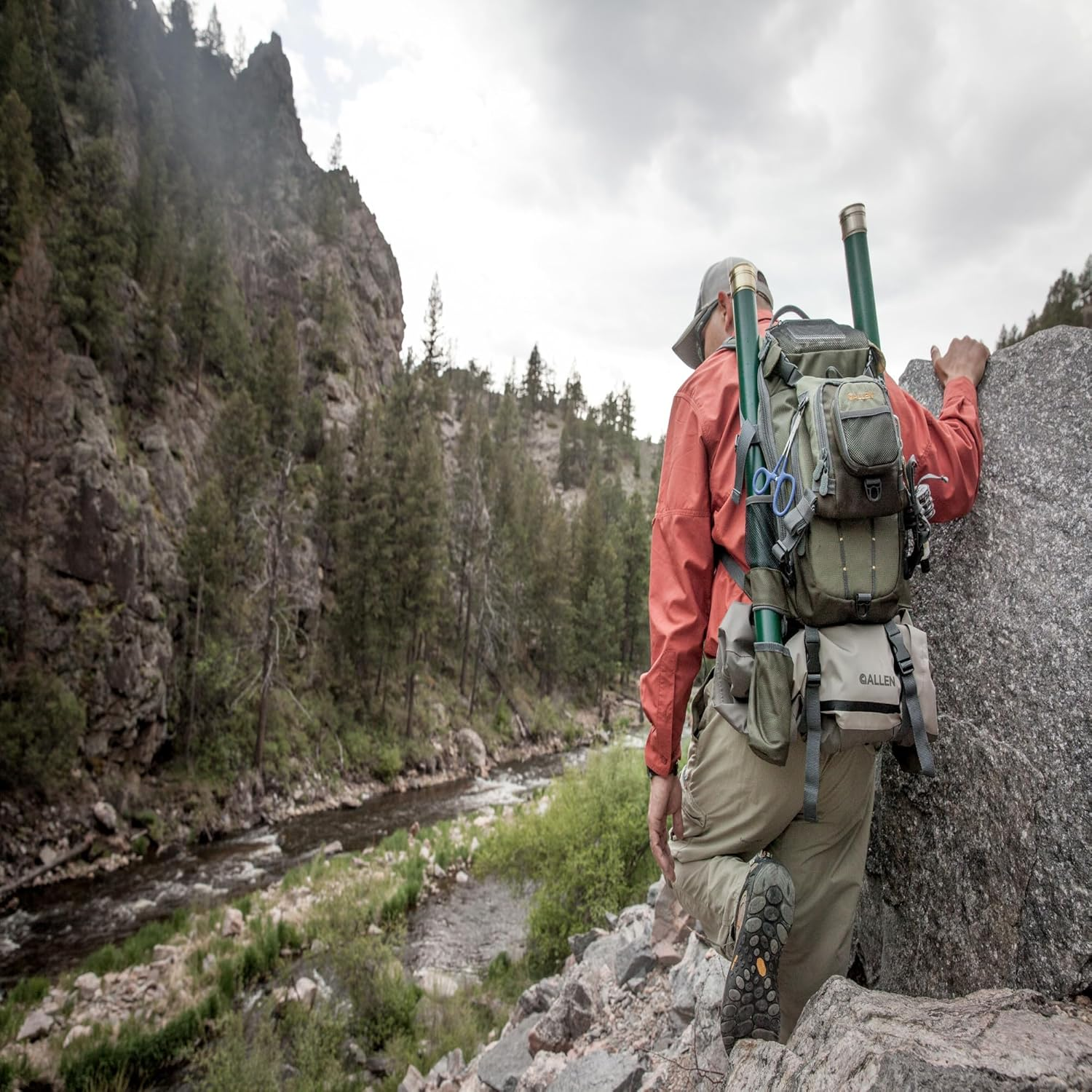 Allen Spring Creek Fishing Reel & Gear Bag, Olive