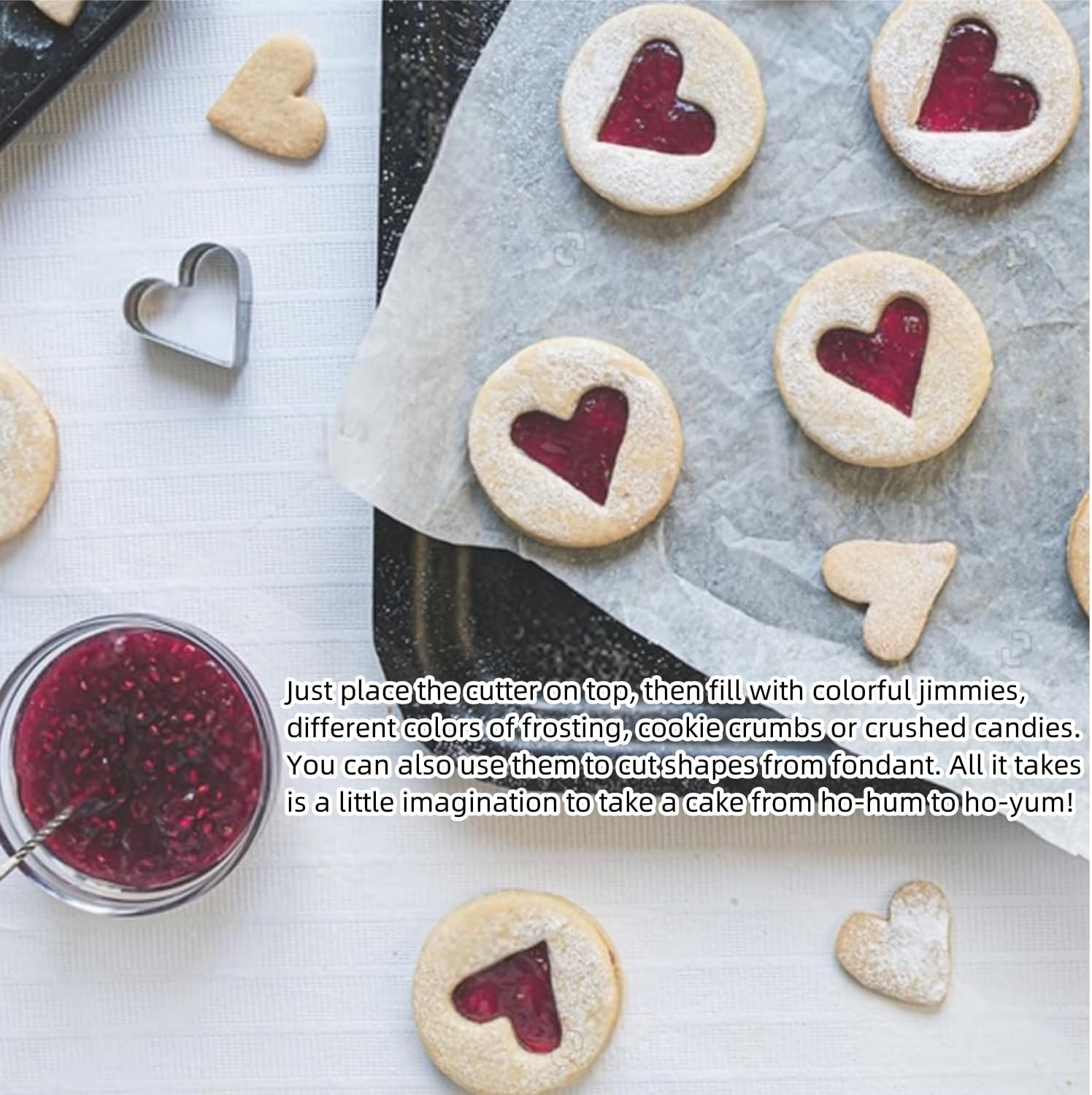 Cookie Cutter,12 PCS Heart Star Circle Flower Shaped Stainless Steel Cookie Cutter for Baking Mold Cutting Mould Cookie Pastry Fruit image number 3