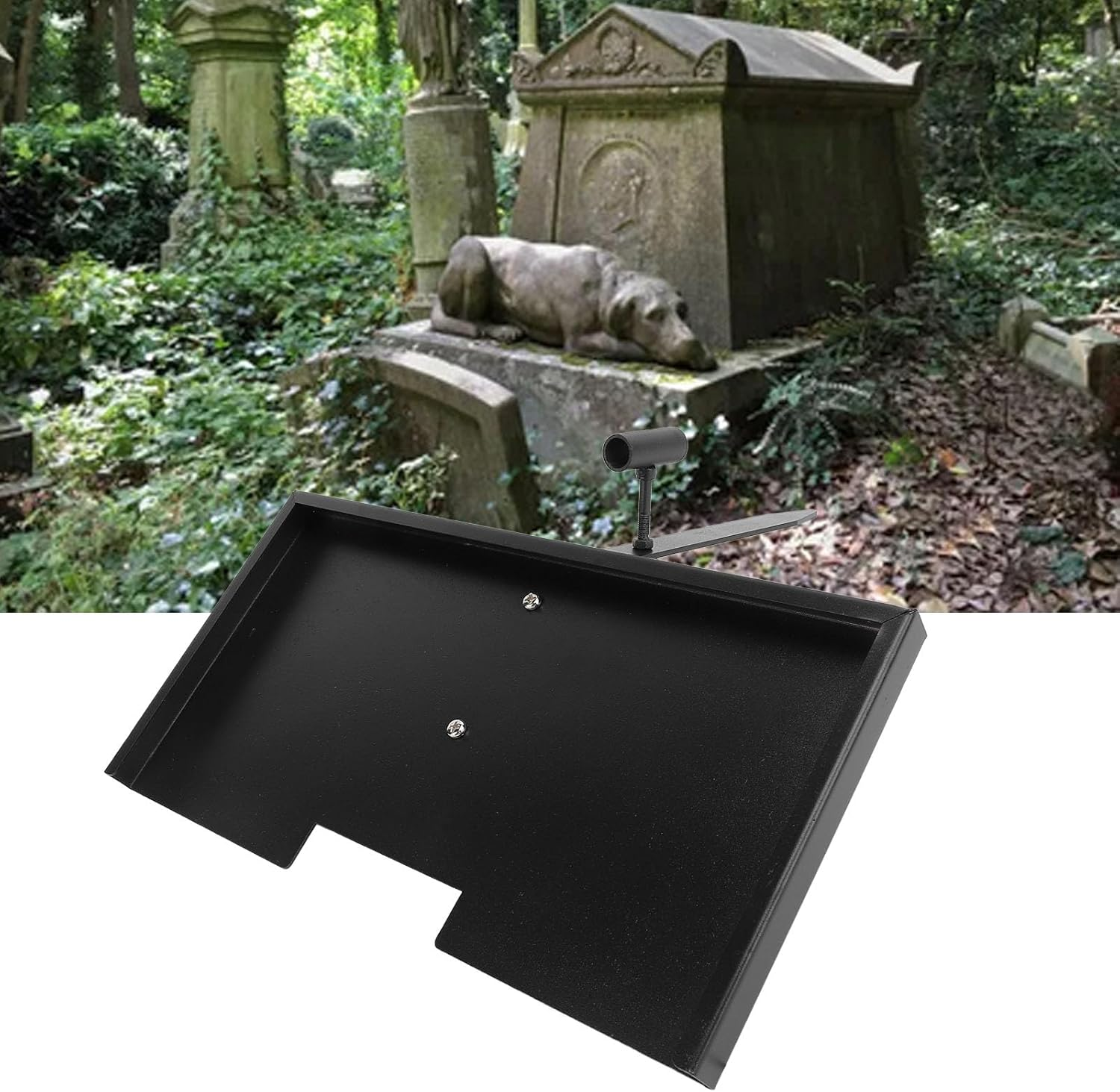 Grave Marker Stand, Heavy Duty Iron Memorial Stone Stand for Loved Ones Pets, Grave Marker for Cemetery, Memorial Stones for Loved One, Easy to Install image number 4
