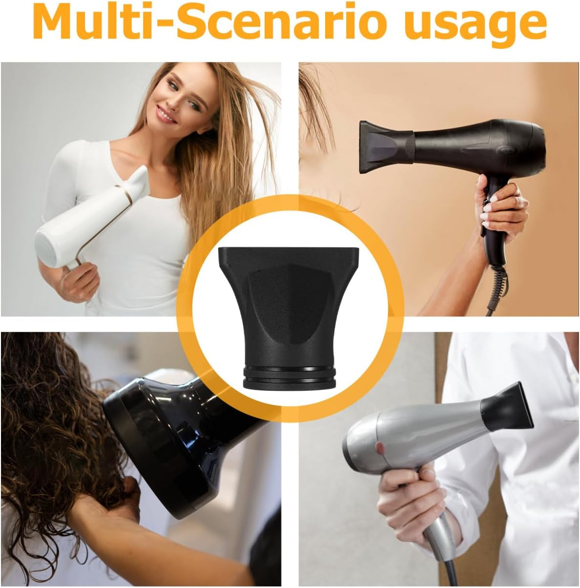 SAFIGLE Hair Dryer Nozzle Universal Flat Concentrator Nozzle for Efficient Drying and Styling Heat Protection Quick Drying Versatile Use for Salon and Home