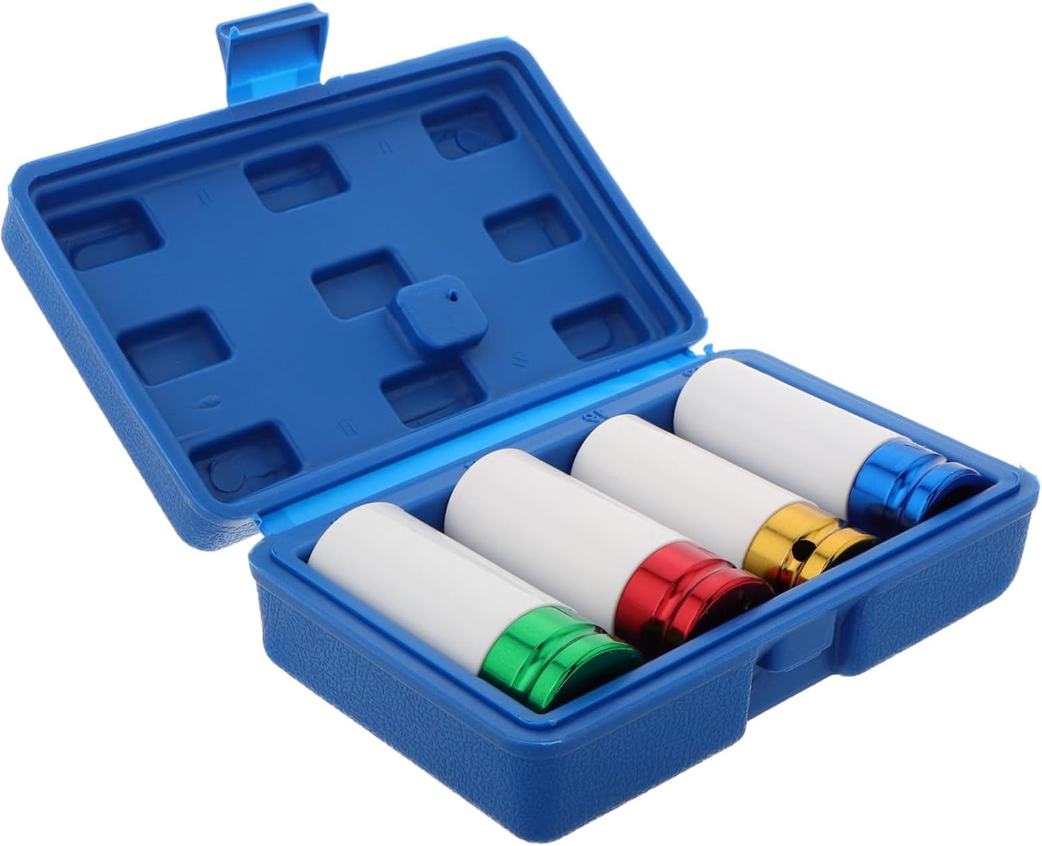 ZUNOXAZ 4Pcs Wheel Lug Nut Impact Socket Set Thin Color-Coded for Easy Identification Compatible Pneumatic Tools for Automotive Repairs and Projects image number 3