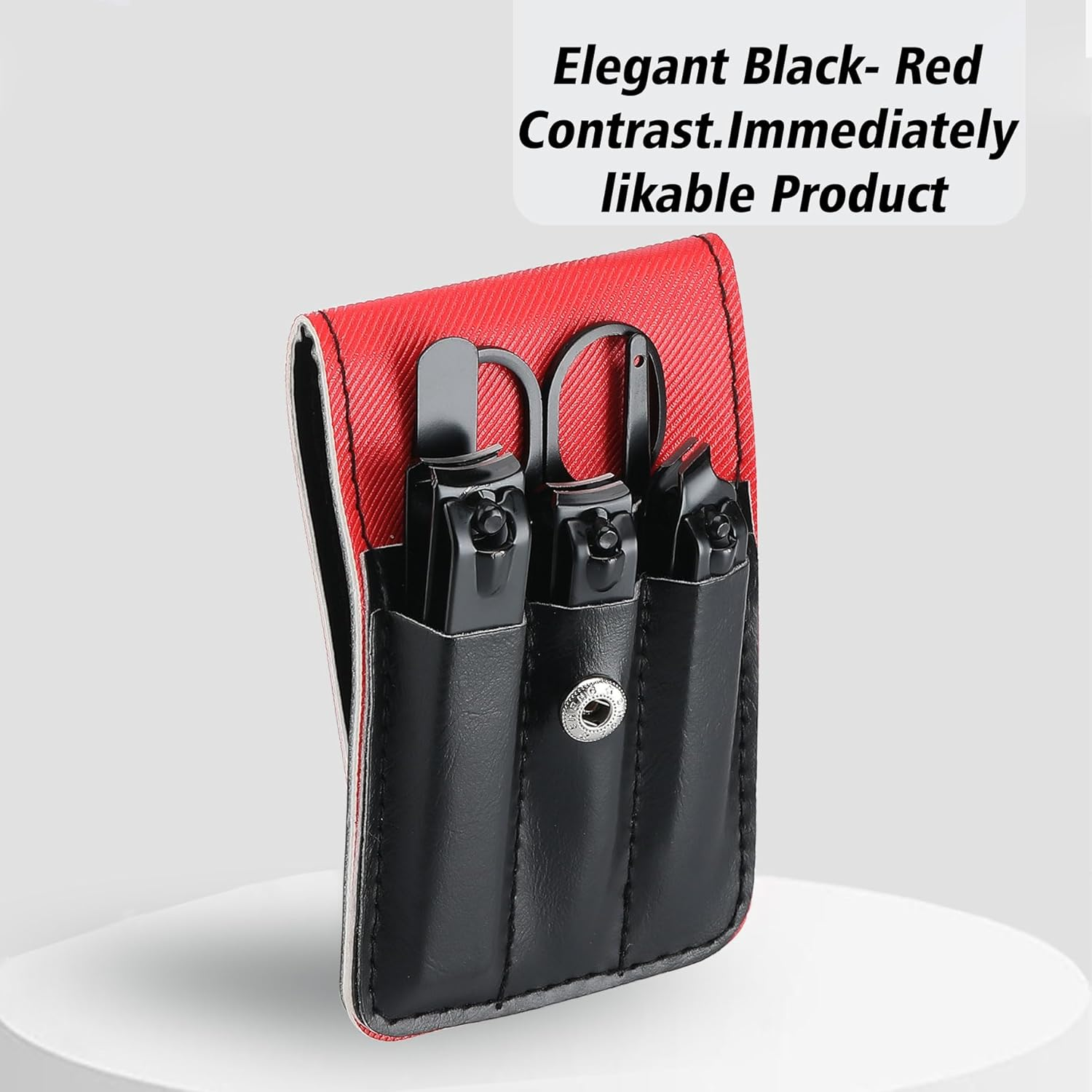 Cool Manicure Set for Men, Nail Clipper Grooming Kit for Teen Boy, Boyfriend, Husband, Dad, Small Gift Idea for Christmas Stocking Stuffers or Birthday Gift (Black) image number 3