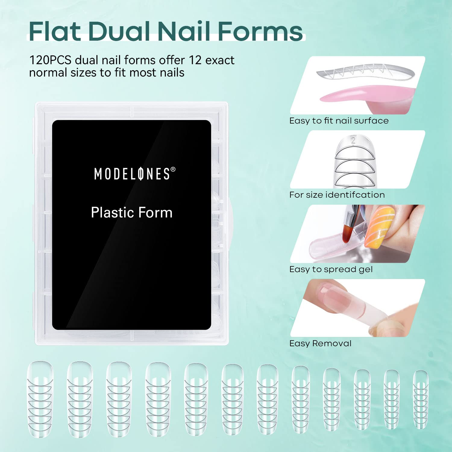 Modelones Slip Solution for Poly Nail Gel, Anti-Stick Gel Nail Extension Complete Kit with Nail Forms Nail Tips Clips Nail Art Tool DIY at Home image number 3