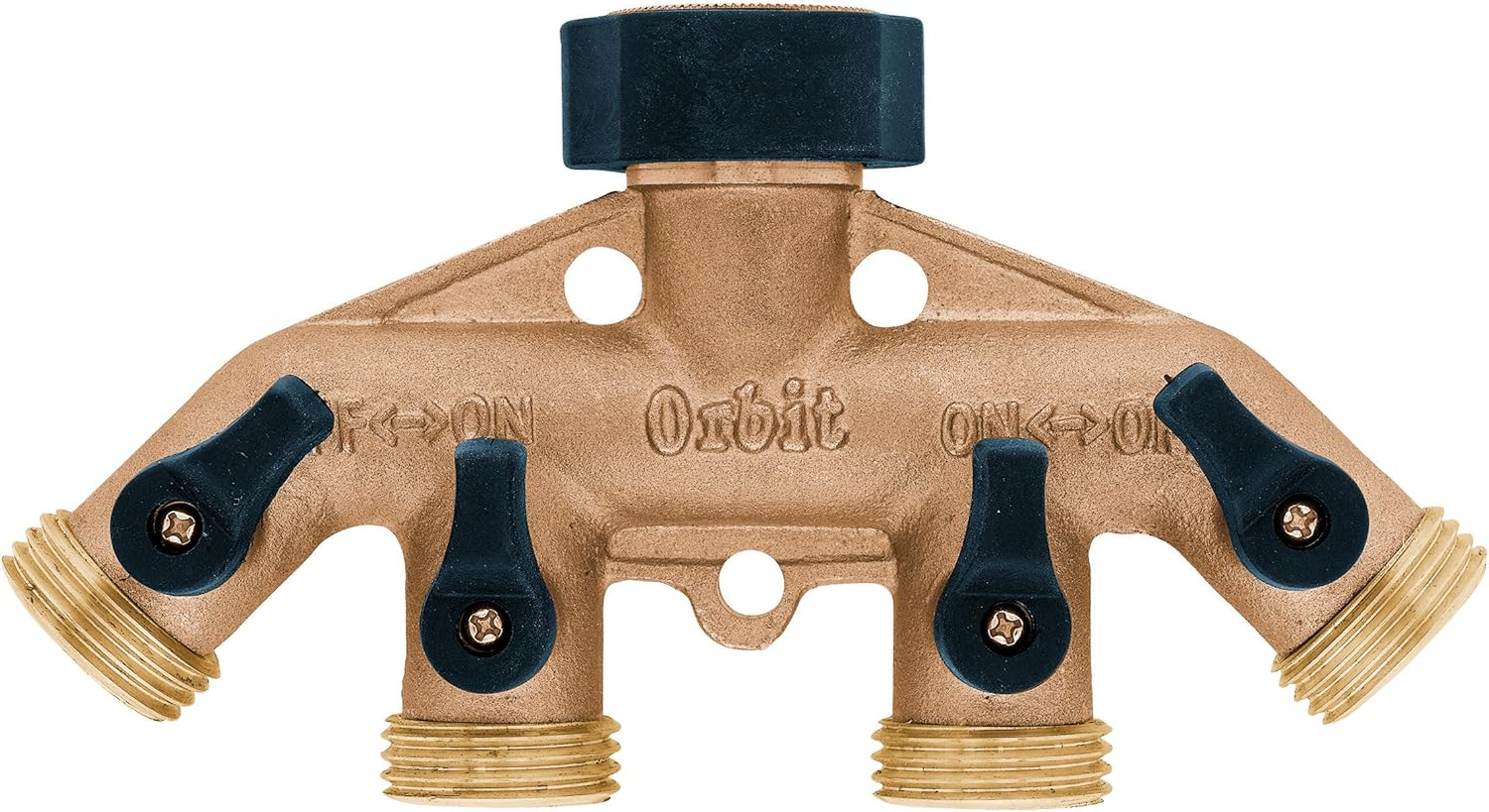 Orbit 4-Outlet Brass Manifold Connector with Individual Stop image number 1