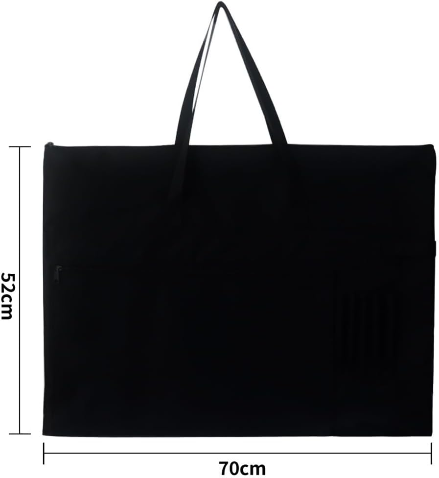 MOTRAIN Light Weight Art Potfolio Bag, Canvas Artist Potfolio Carry Shoulder Bag Case, Art Carrying Bag for Artwork, Posters, Sketching, and Drawing, 27.6 * 20.5 In, Black image number 2