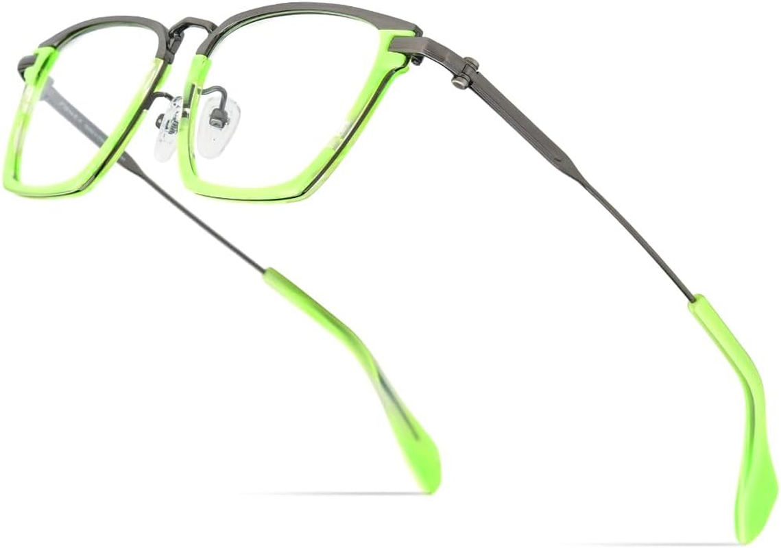 FONEX Acetate Titanium Glasses Frame Men New Square Eyeglasses Spectacles Eyewear