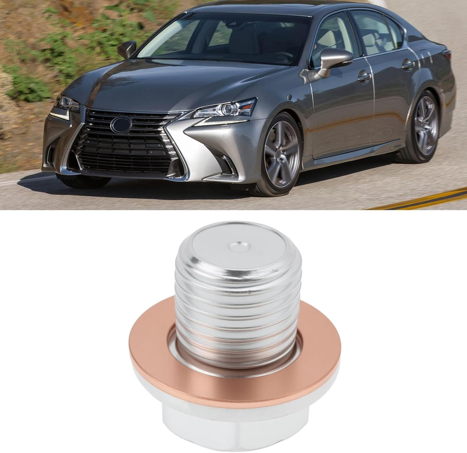 VGOL 2Pcs M12X1.25 Engine Oil Pan Sump Plug Bolt 9034112012 90341-12012 Compatible with Lexus Gs200T 2.0L Turbo 2016-2017 image number 4