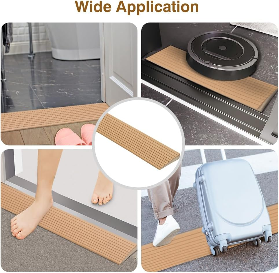 Threshold Ramp, Door Threshold Ramp, PVC Wheelchair Ramp, Non-Slip Surface, Rubber Ramp, Threshold Ramp for Wheelchair, Pushchair, Rollator or E Scooter image number 2