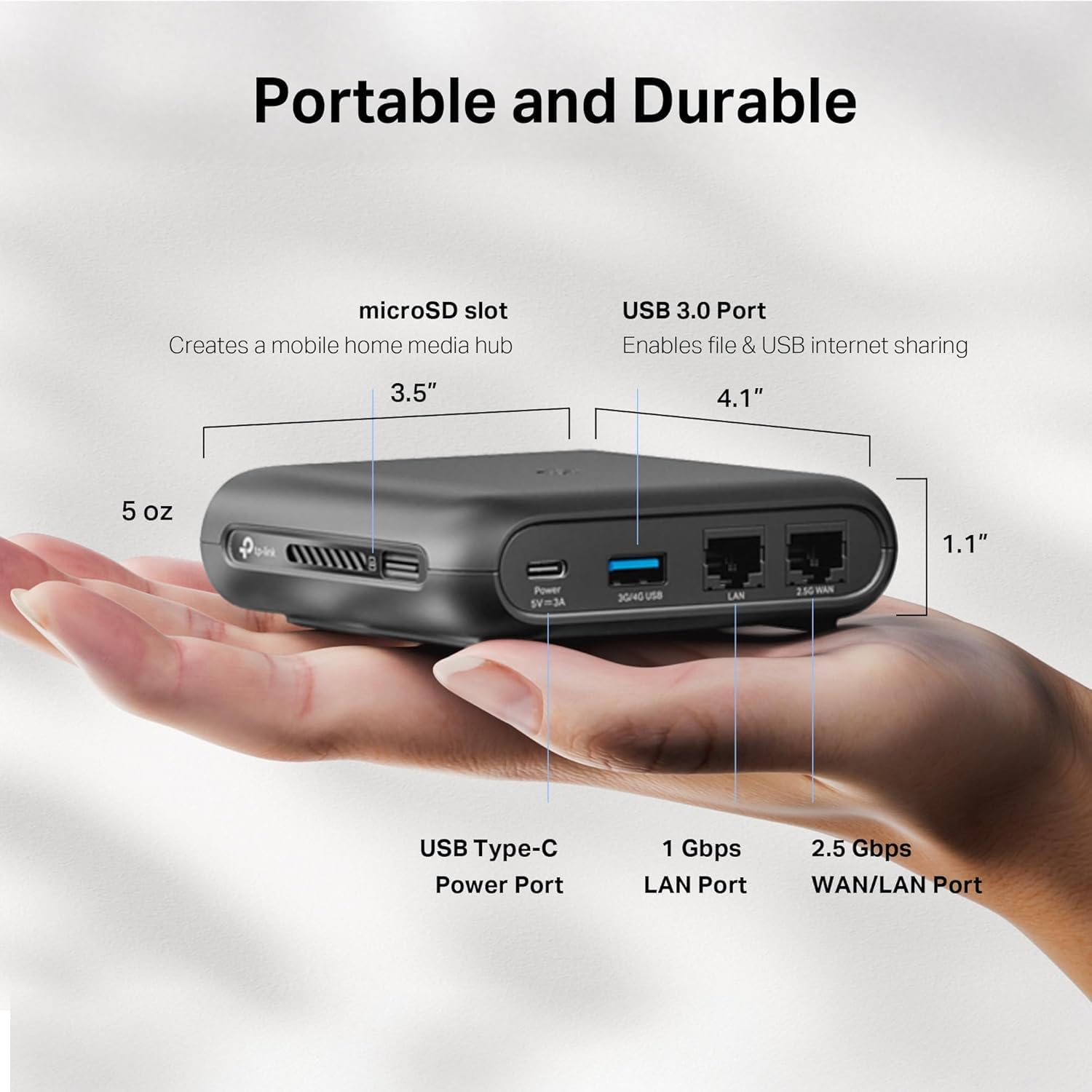 Tp-Link Dual-Band Wi-Fi 6 AX3000 Travel Router TL-WR3002X | Multi-Gig Portable | Openvpn, Wireguard | Easy Public Wifi Sharing | Hotel/Cruise/Travel Approved | Phone Wifi Tether | USB 3.0 | Multi-Mode image number 4