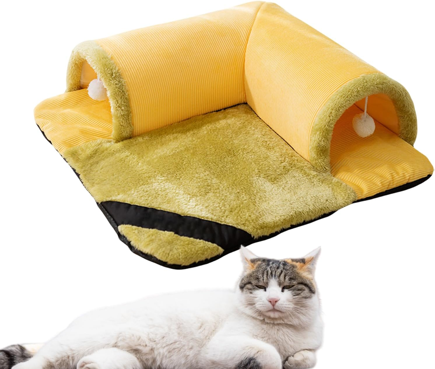 Hideaway Cat Tunnel, Enrichment Tunnel Bed, Fluffy Cat Nest, Washable Pet Play Space, Multi-Pet Tunnel Bed, Cozy Cat Hideout, Versatile Pet Enrichment, Secure Feline Retreat/90 image number 6