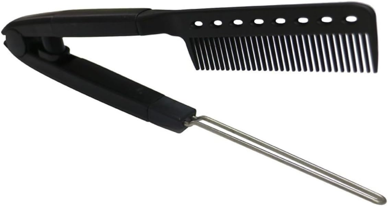 Healvian Shaped Hair Straightening Comb Brush Smooth Close Teeth Multipurpose Hair Tool for Detangling and Styling Skin Friendly Design for Comfortable Grip and Long Term Use Black image number 3
