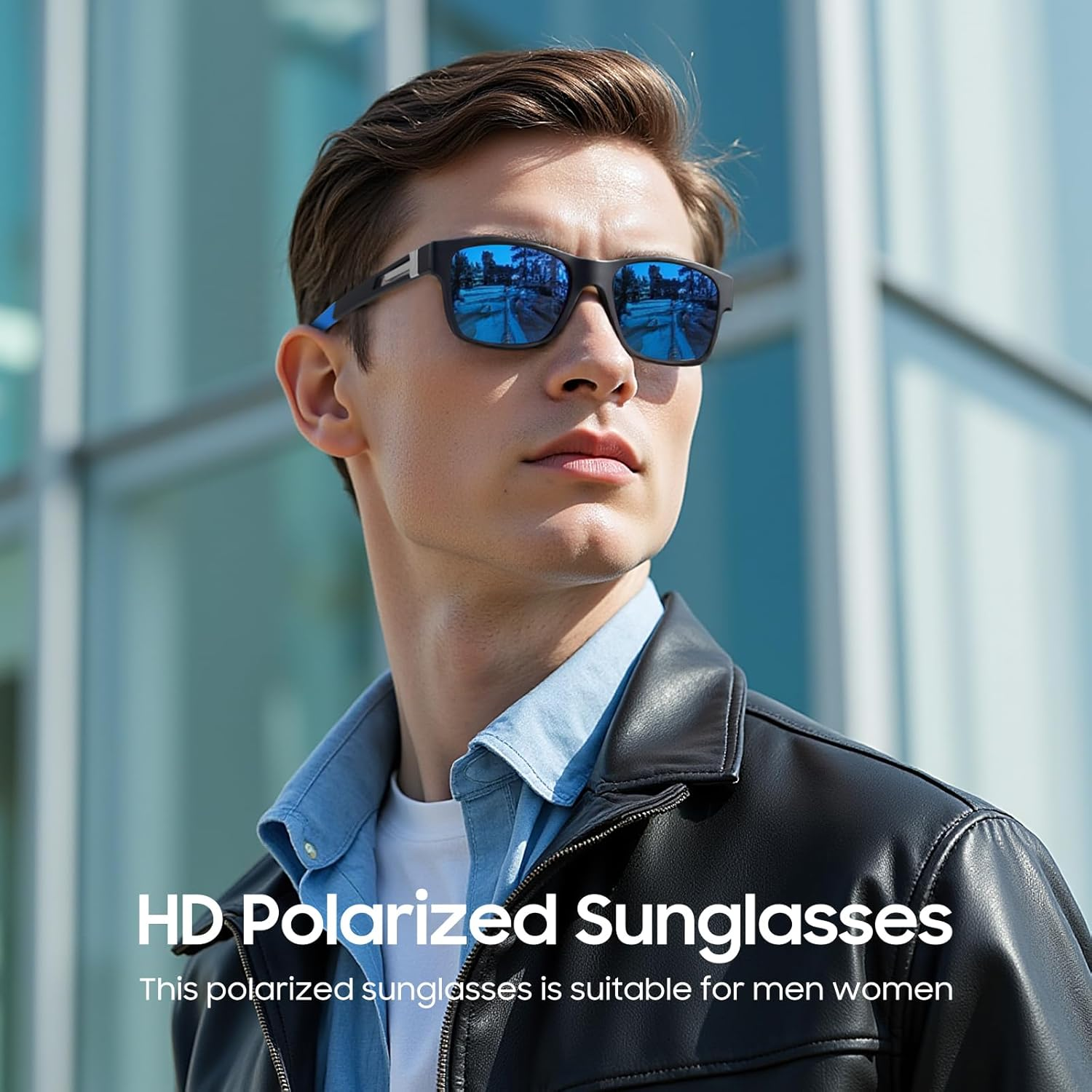 Polarised Sunglasses Mens Sports Sun Glasses UV400 Protection for Men Driving Fishing Running Sun Shades - Blue image number 2