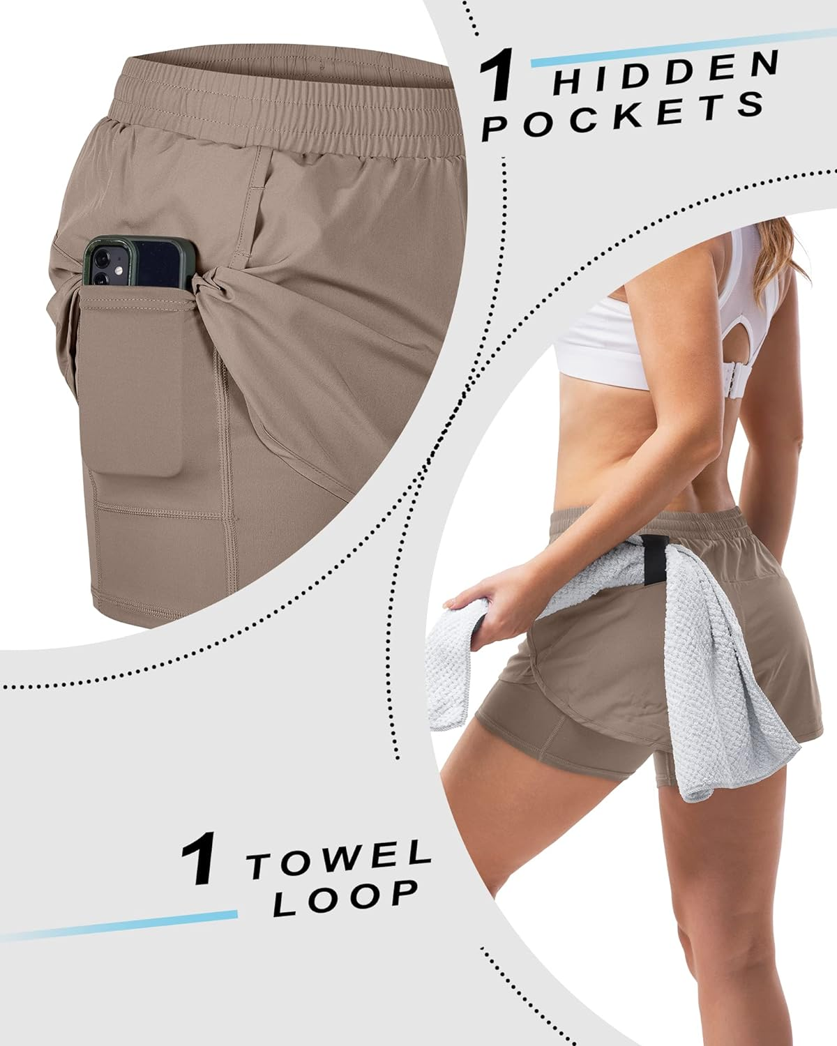 33,000Ft Women'S Running Shorts - Quick Dry, Breathable, Stretchable - Cobalt Blue image number 6