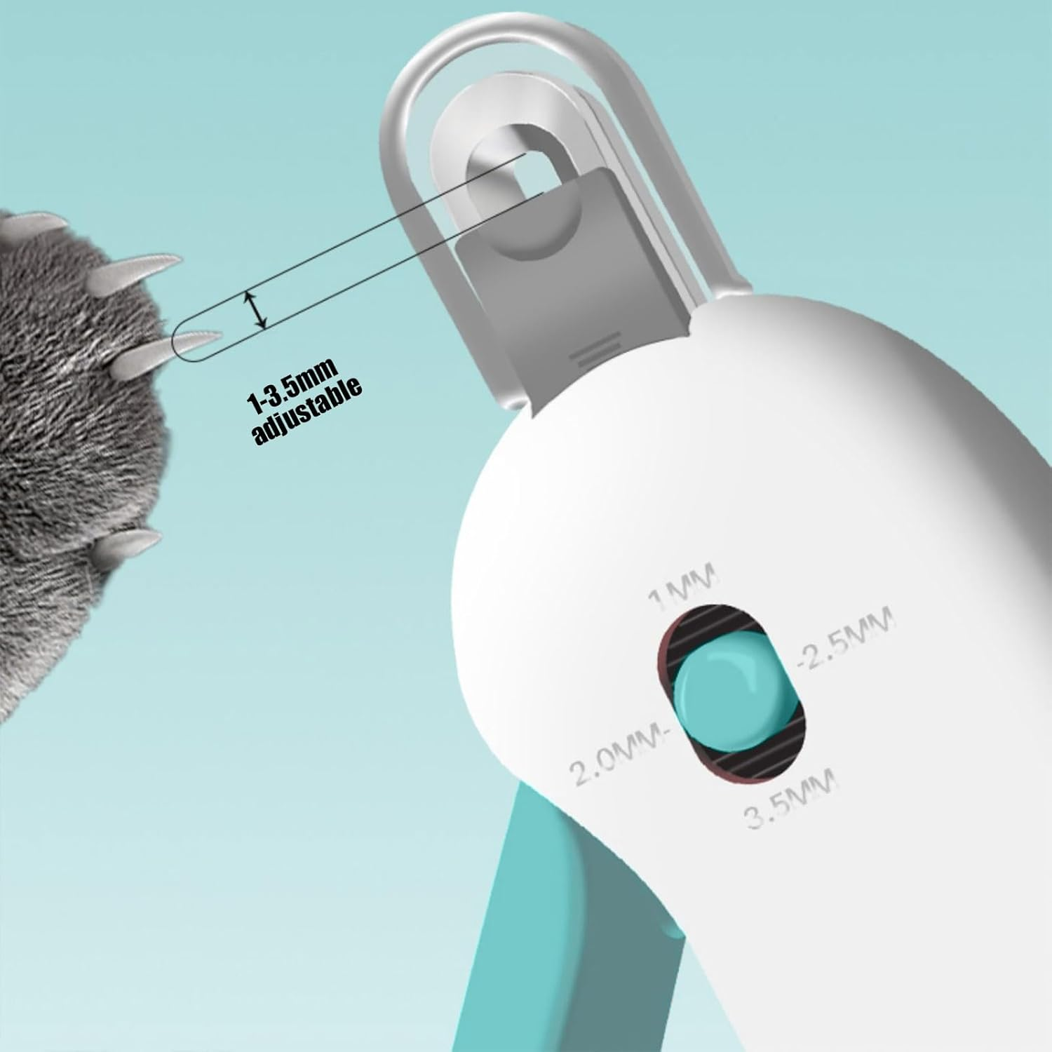 RIBHNXHI Dog Cat Nail Trimmer, Adjustable Pet Nail Clippers with File for Claw Care image number 3